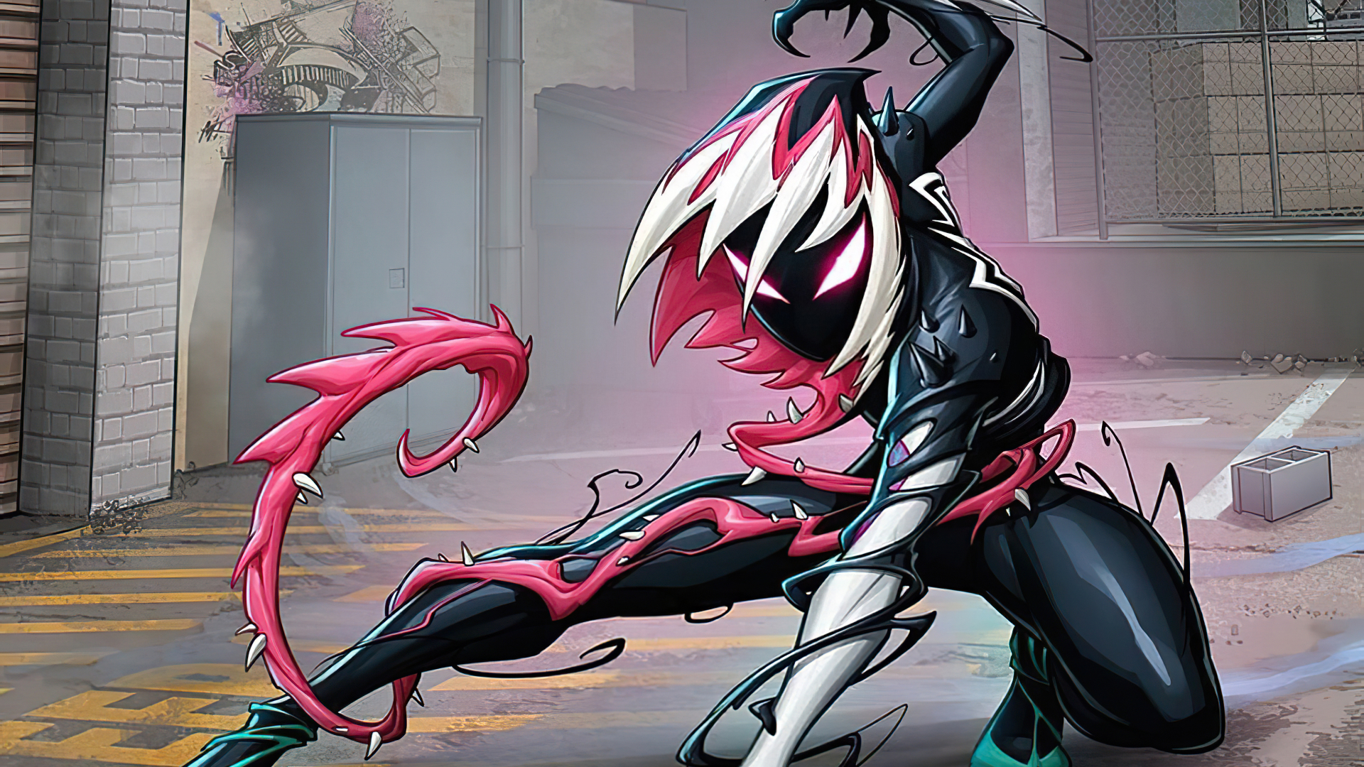 Crossover Marvel Comics Spider Gwen Venom 1920x1080.
