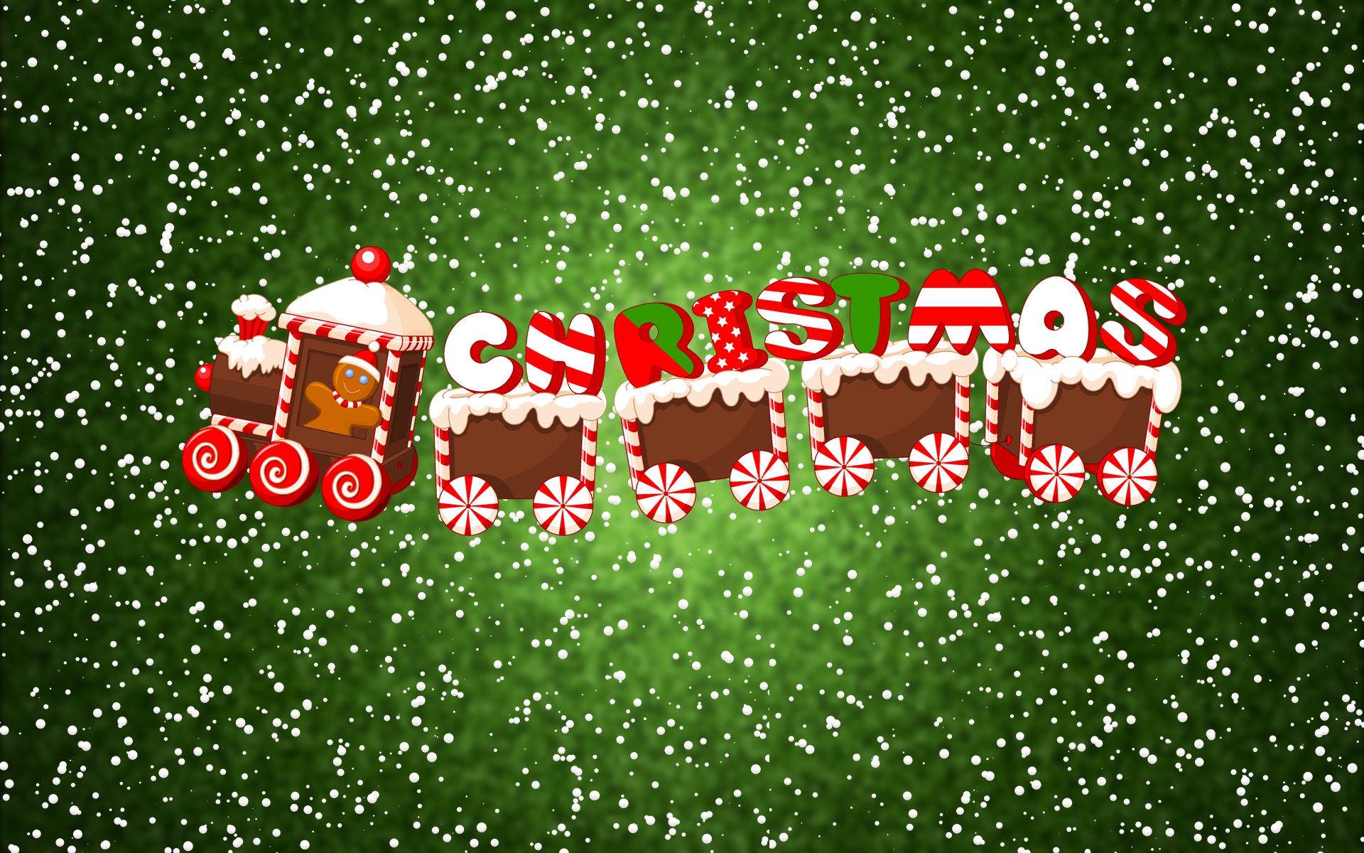 Christmas Gingerbread Snowflake Train 1920x1200