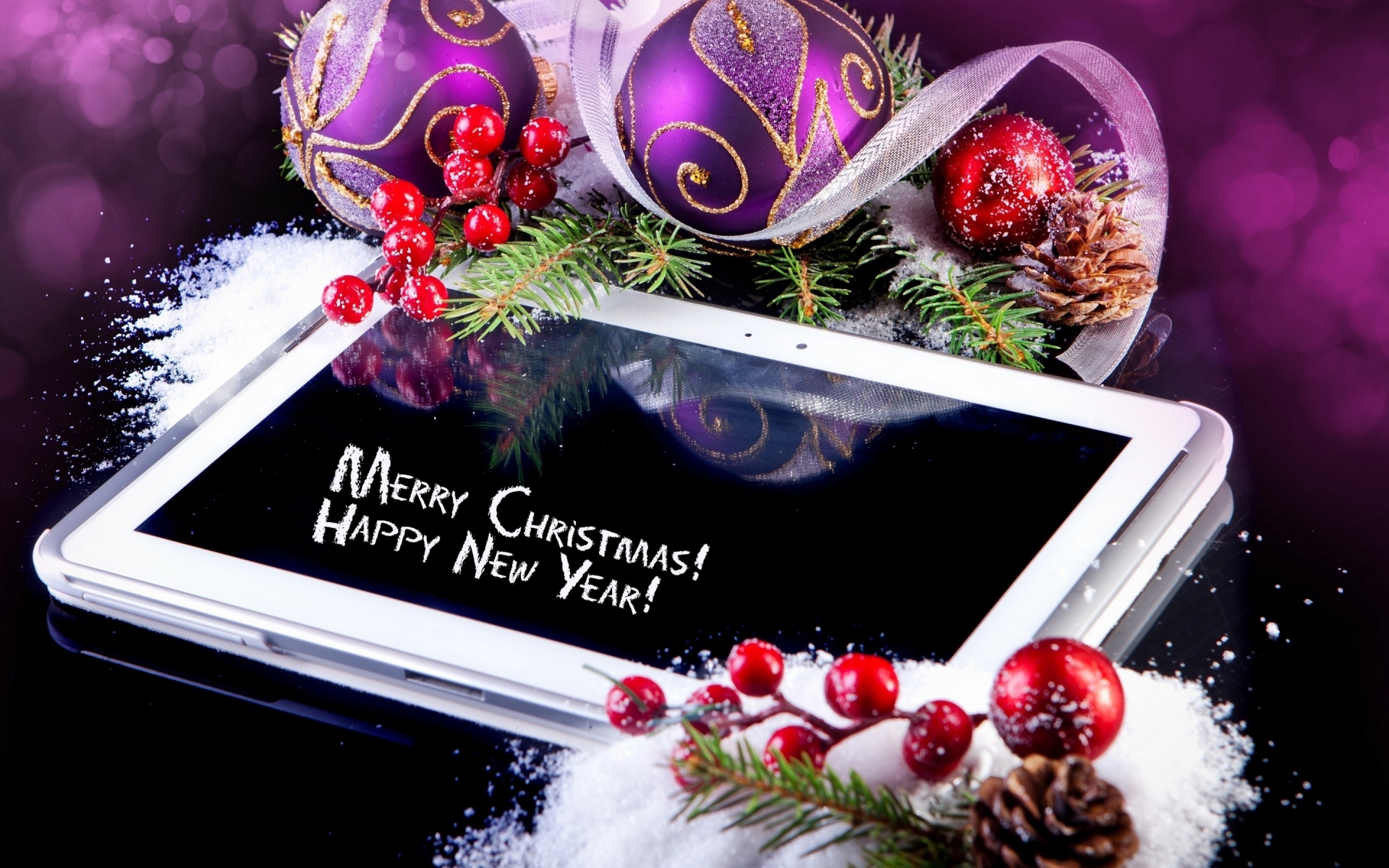 Christmas Decoration Happy New Year Merry Christmas Tablet 1920x1200