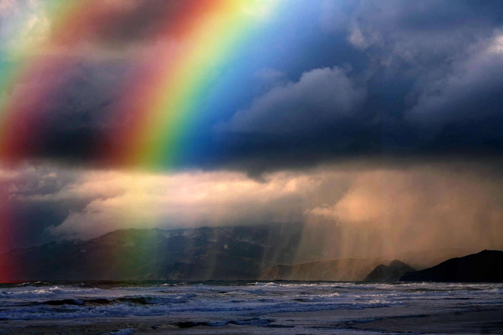 Earth Ocean Rainbow Sky 1728x1152