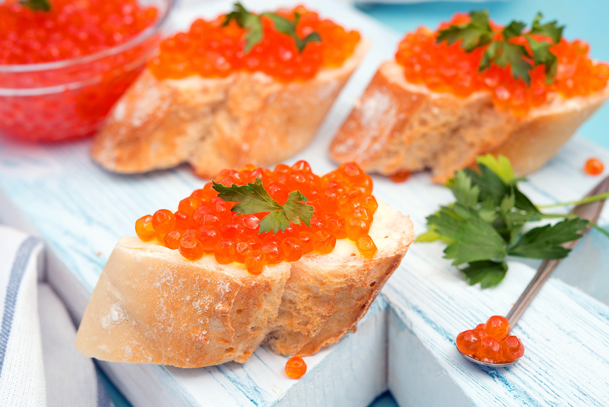 Bread Caviar Seafood Still Life 2048x1367