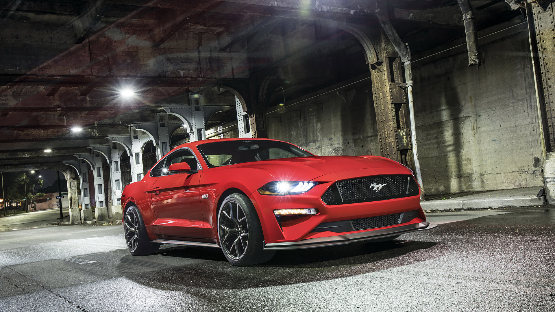 Ford Mustang Gt Muscle Car Red Car 1920x1080