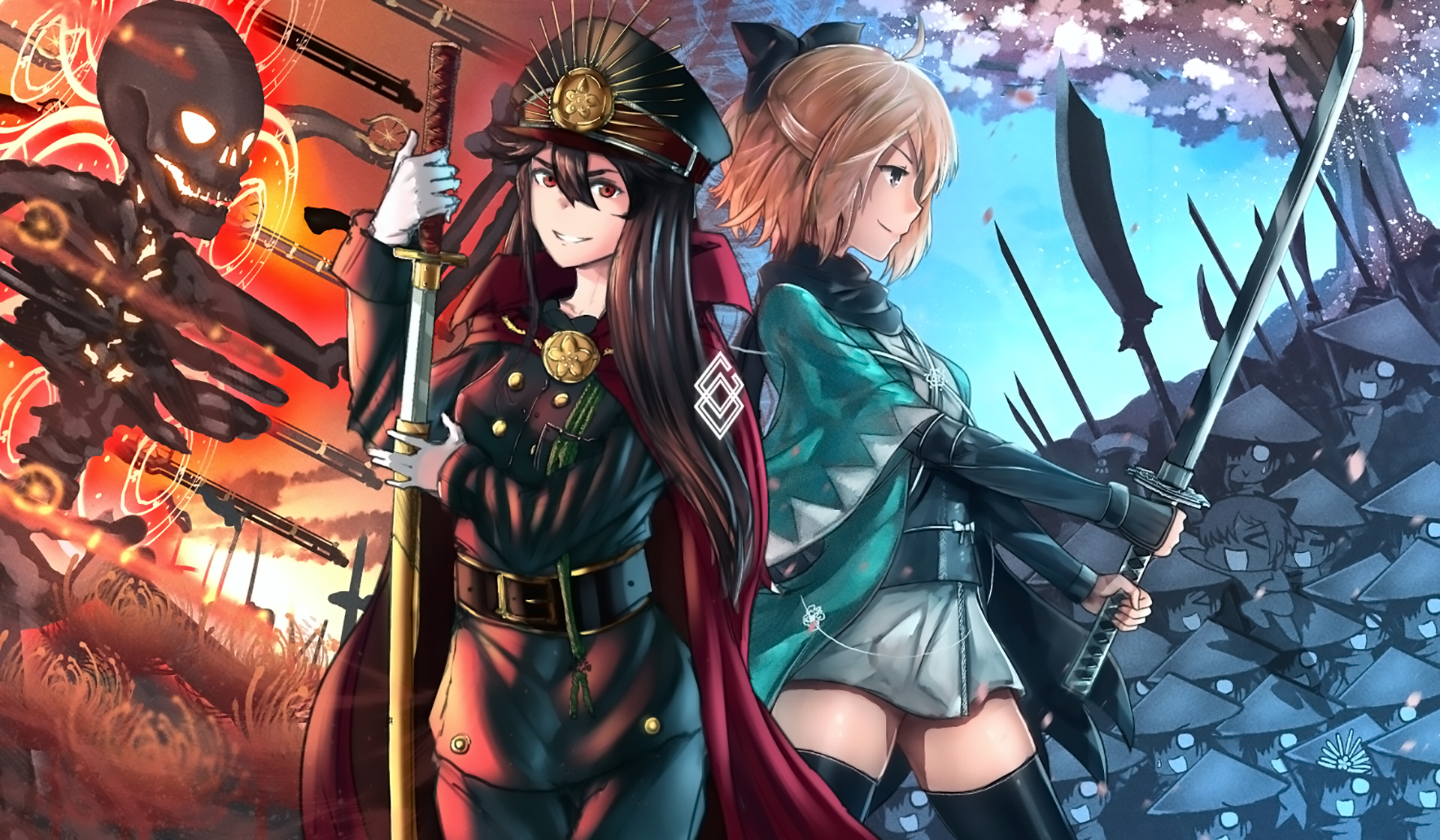 Demon Archer Fate Grand Order Oda Nobukatsu Fate Grand Order Saber Fate Series Sakura Saber 1920x1120