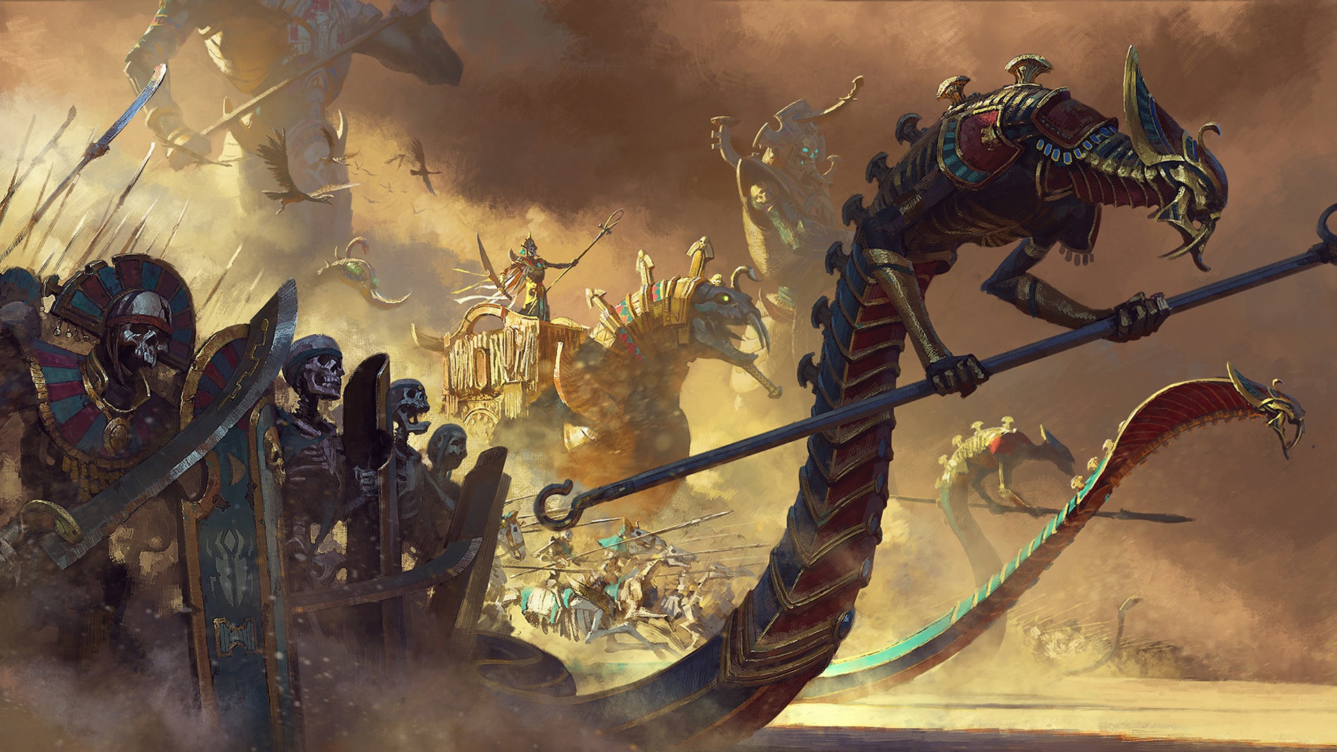 Shield Skeleton Sword Total War Warhammer Undead Warrior 1920x1080