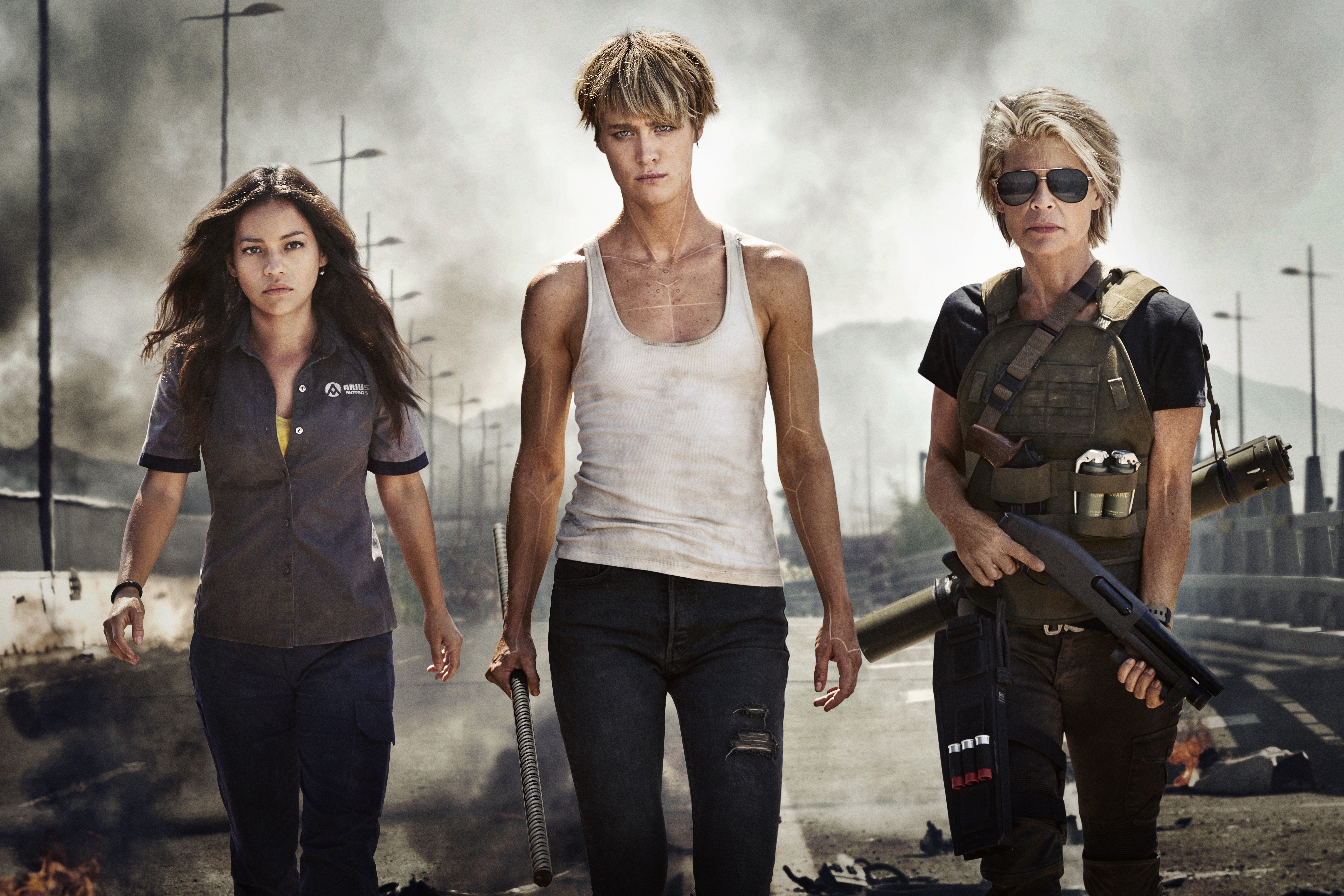 Grace Terminator Linda Hamilton Mackenzie Davis Natalia Reyes Sarah Connor Terminator Dark Fate 7519x5013