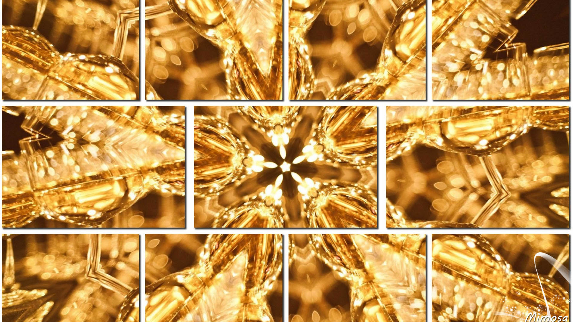 Abstract Colorful Digital Art Geometry Kaleidoscope Rectangle 1920x1080
