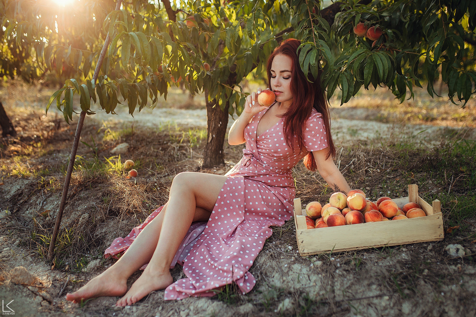 Dress Girl Model Mood Peach Redhead Woman 1920x1280