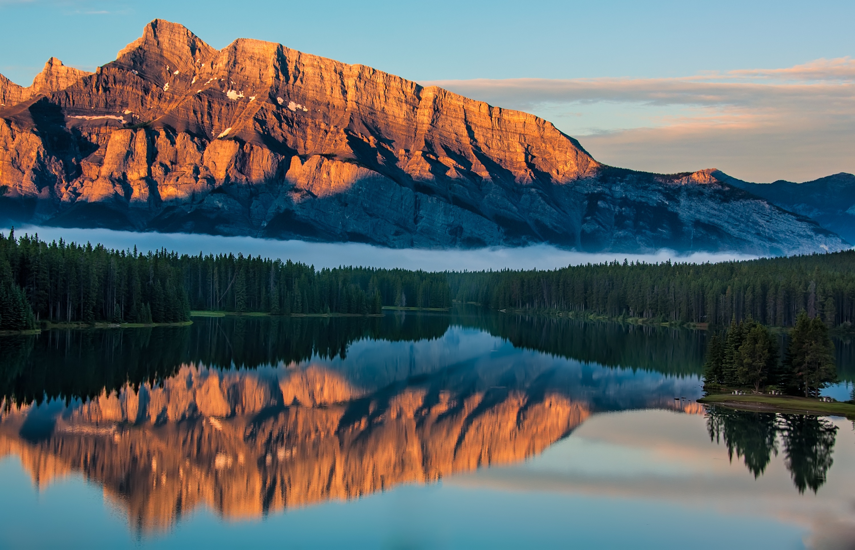 Banff National Park Canada Lake Landscape Mountain Nature Reflection 3000x1931
