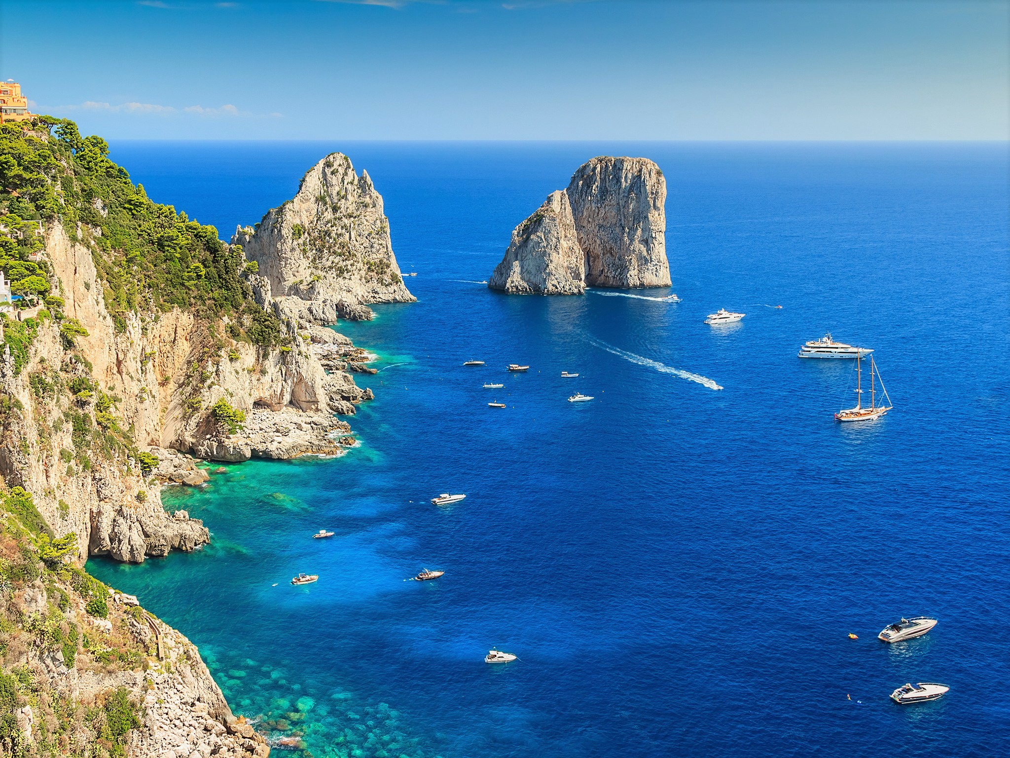 Amalfi Coastline Earth Horizon Italy Ocean Rock Sea Turquoise 2048x1536
