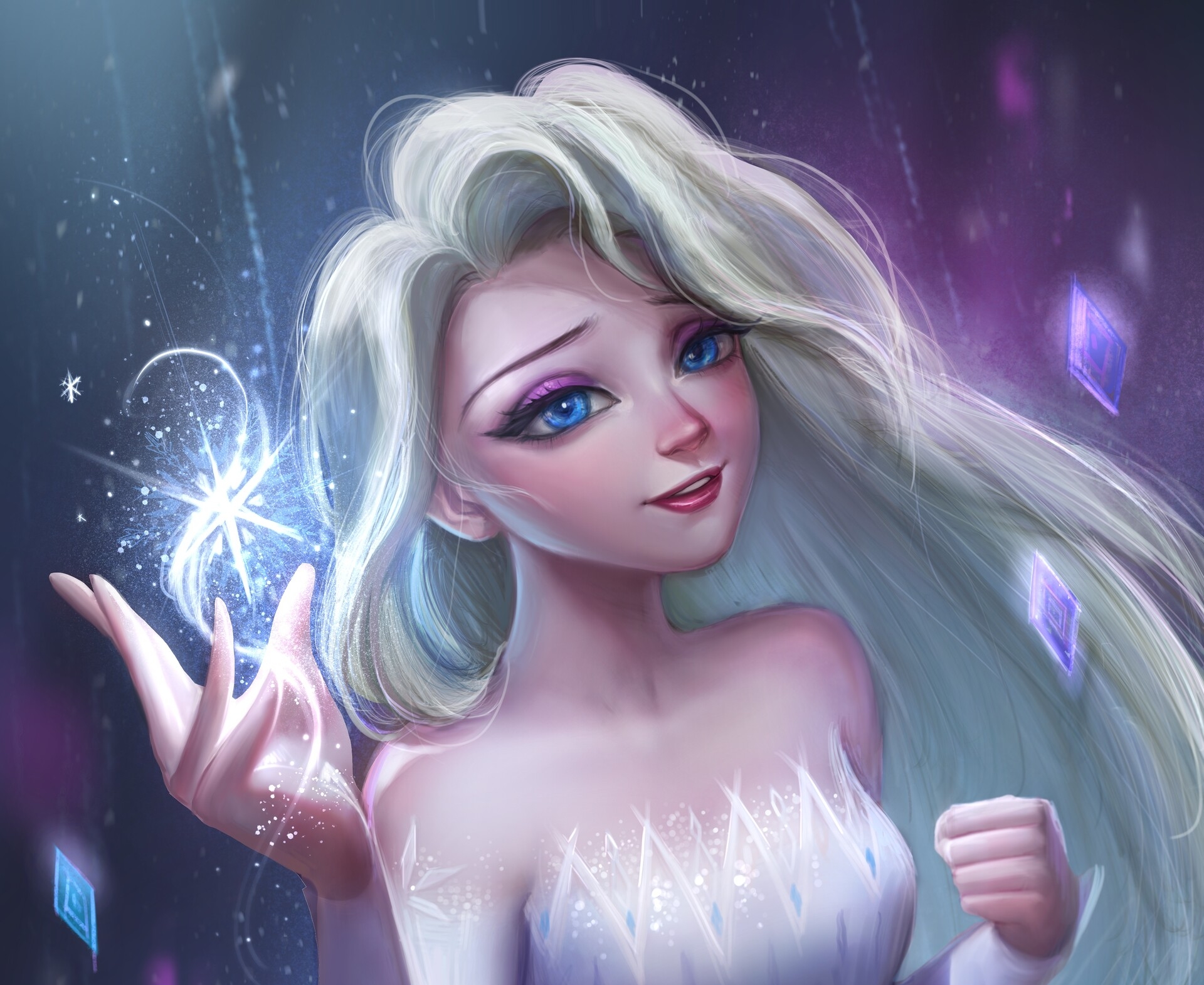 Blue Eyes Elsa Frozen Frozen 2 Girl White Hair 1920x1570