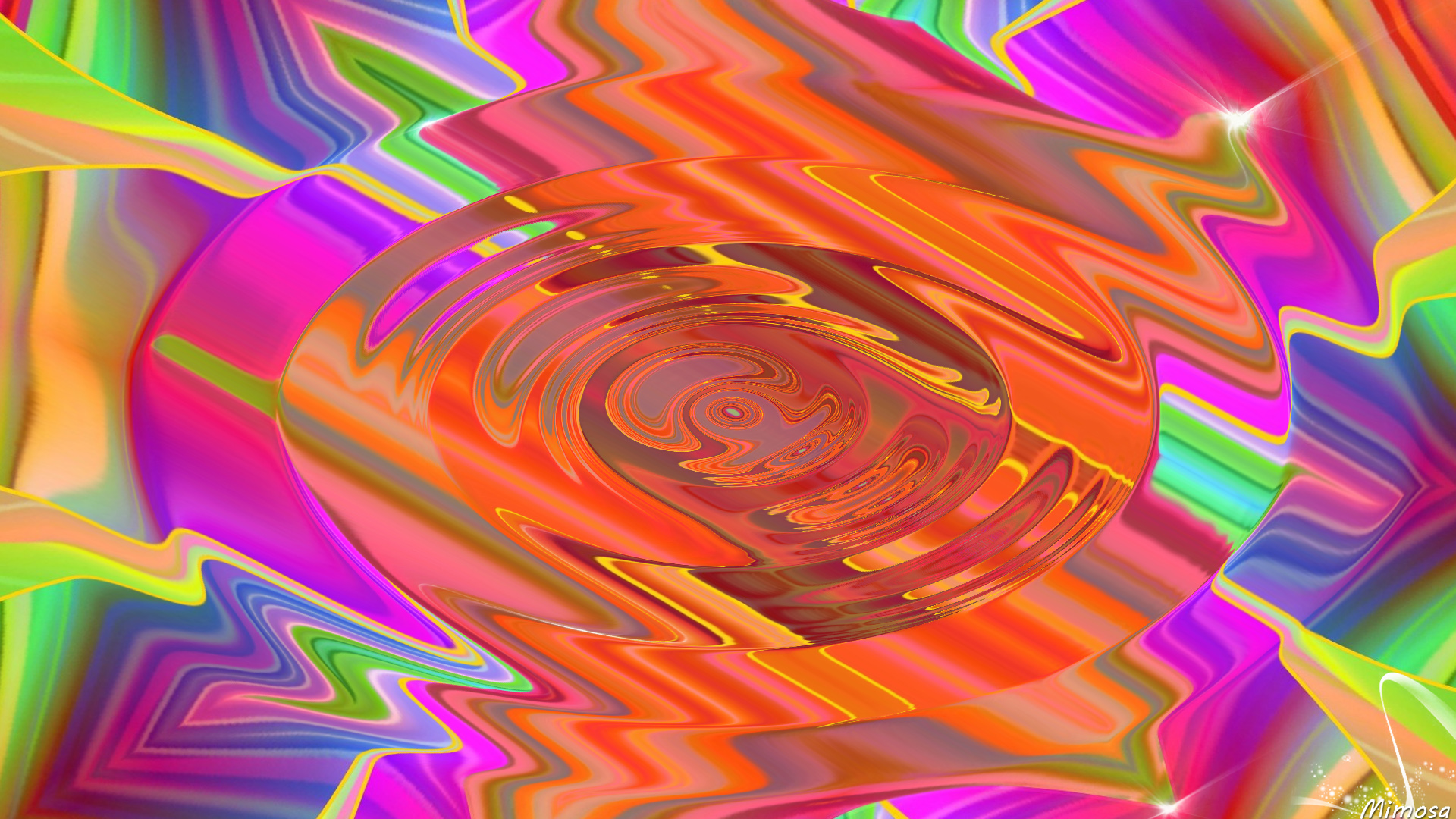 Abstract Artistic Colorful Digital Art Distortion Ripple Wave 1920x1080