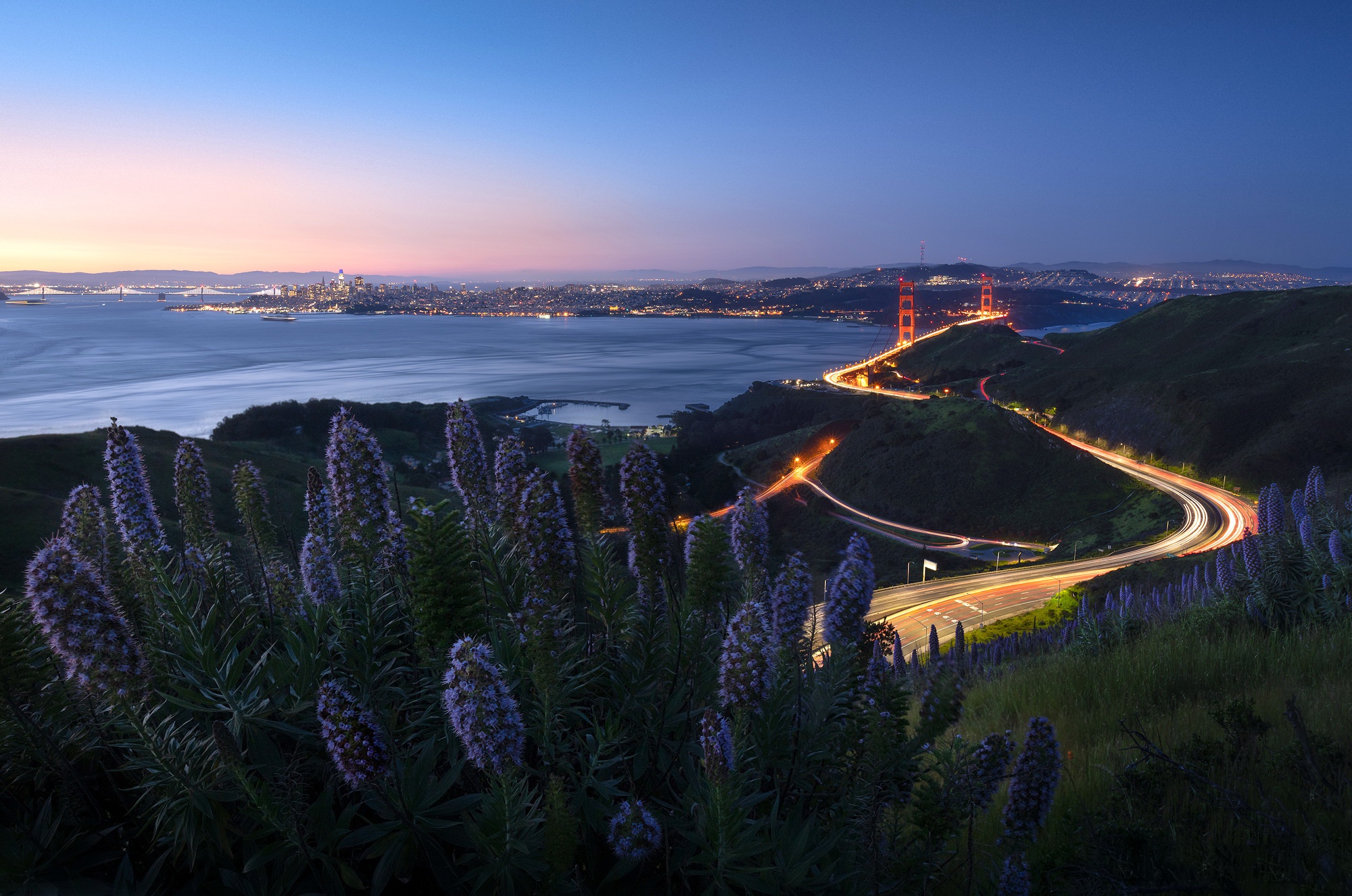 Golden Gate Horizon Landscape Night Time Lapse 2000x1326