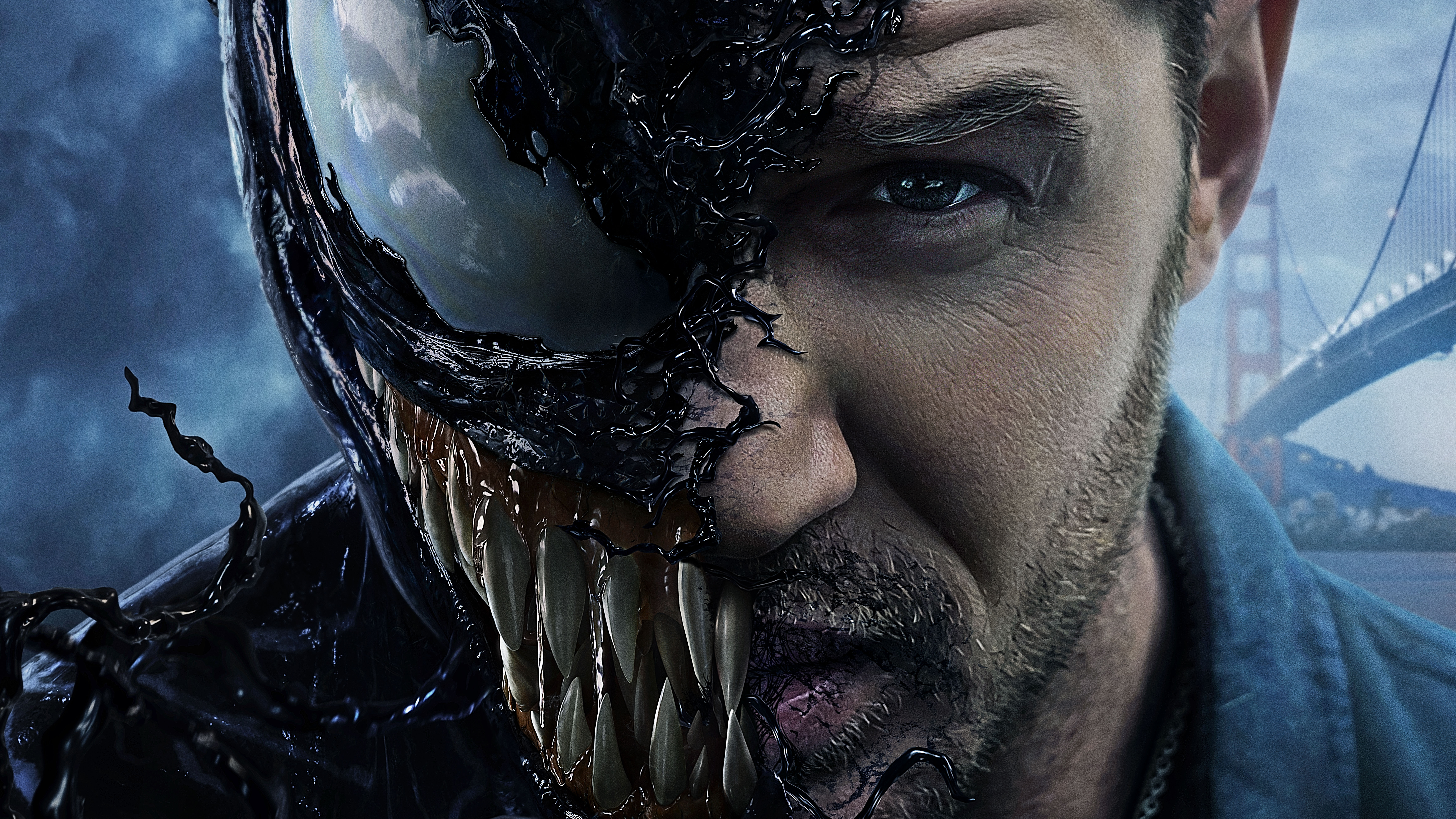 Face Man Movie Tom Hardy Venom 9300x5232