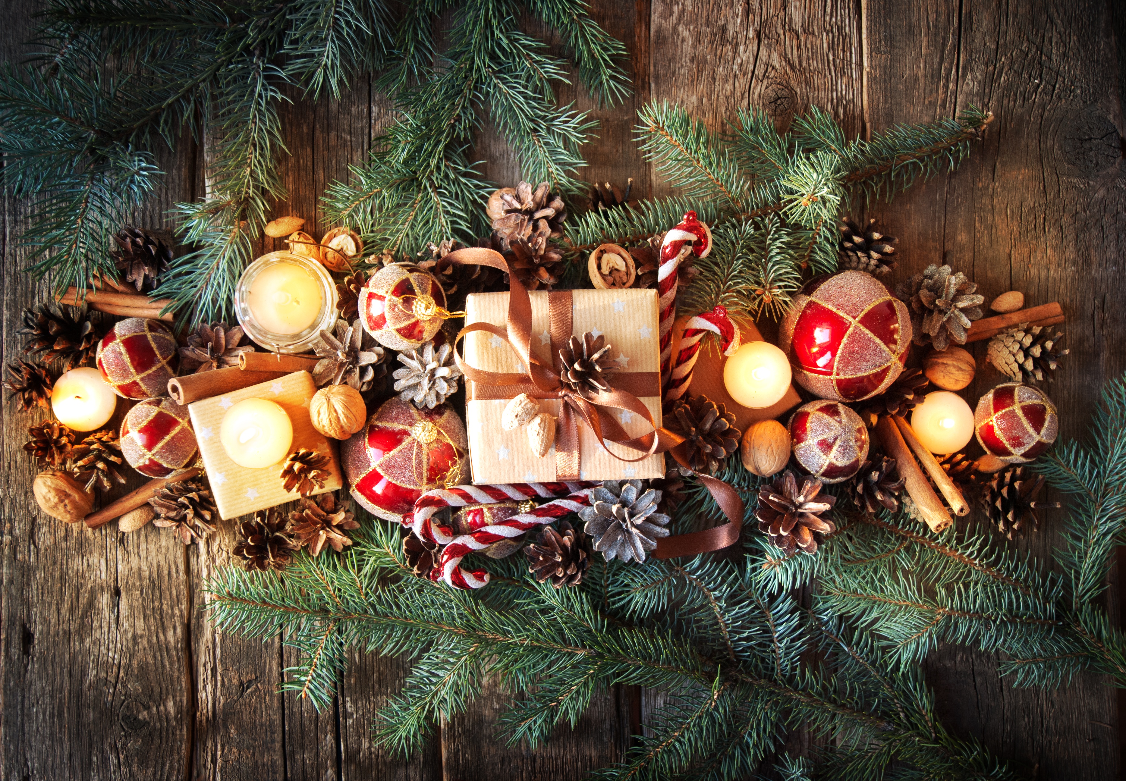 Bauble Christmas Cinnamon Gift Pine Cone 3736x2592