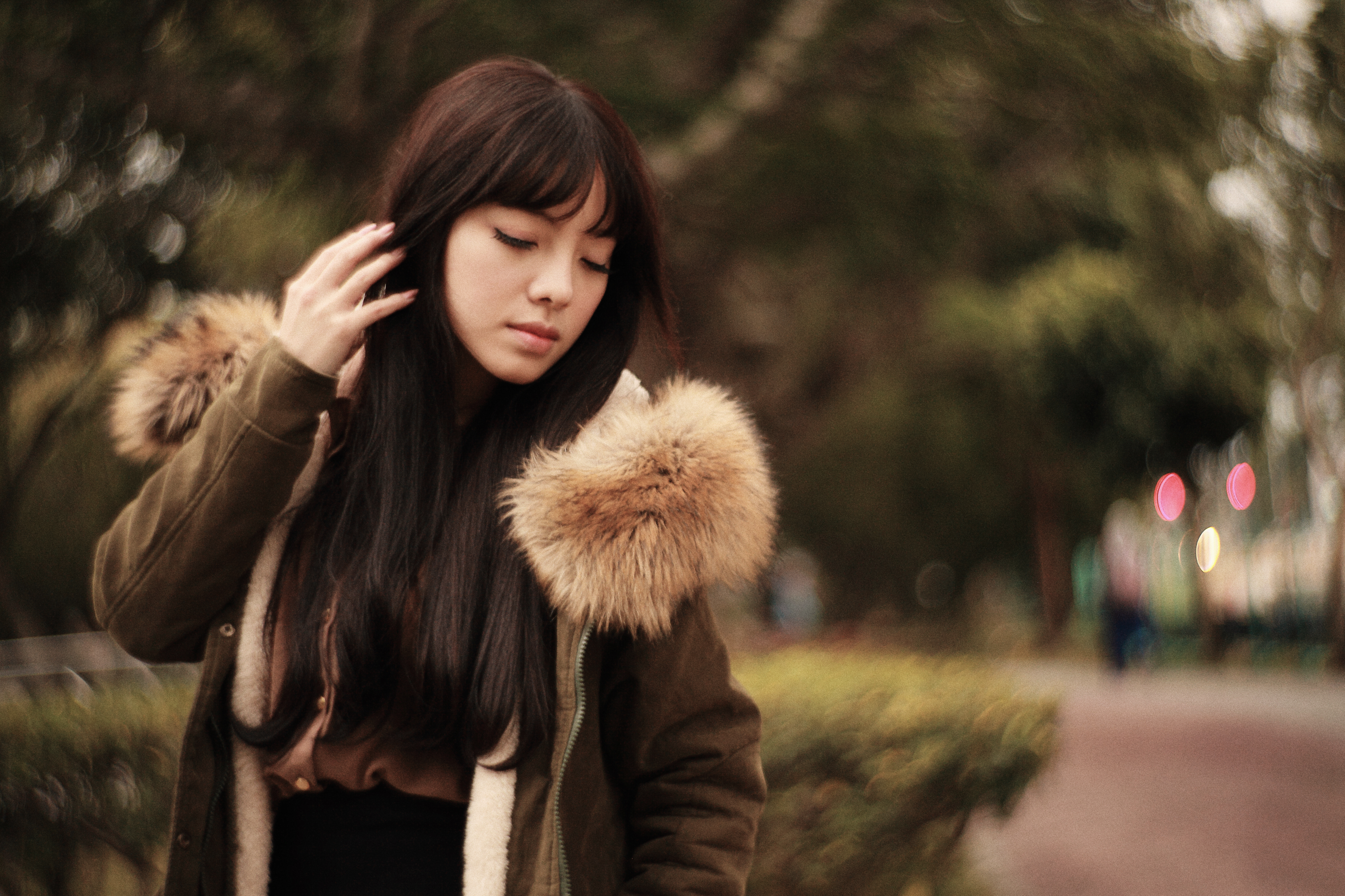 Asian Bokeh Girl Hair Lin Ruo 039 N Model Taiwanese 5616x3744