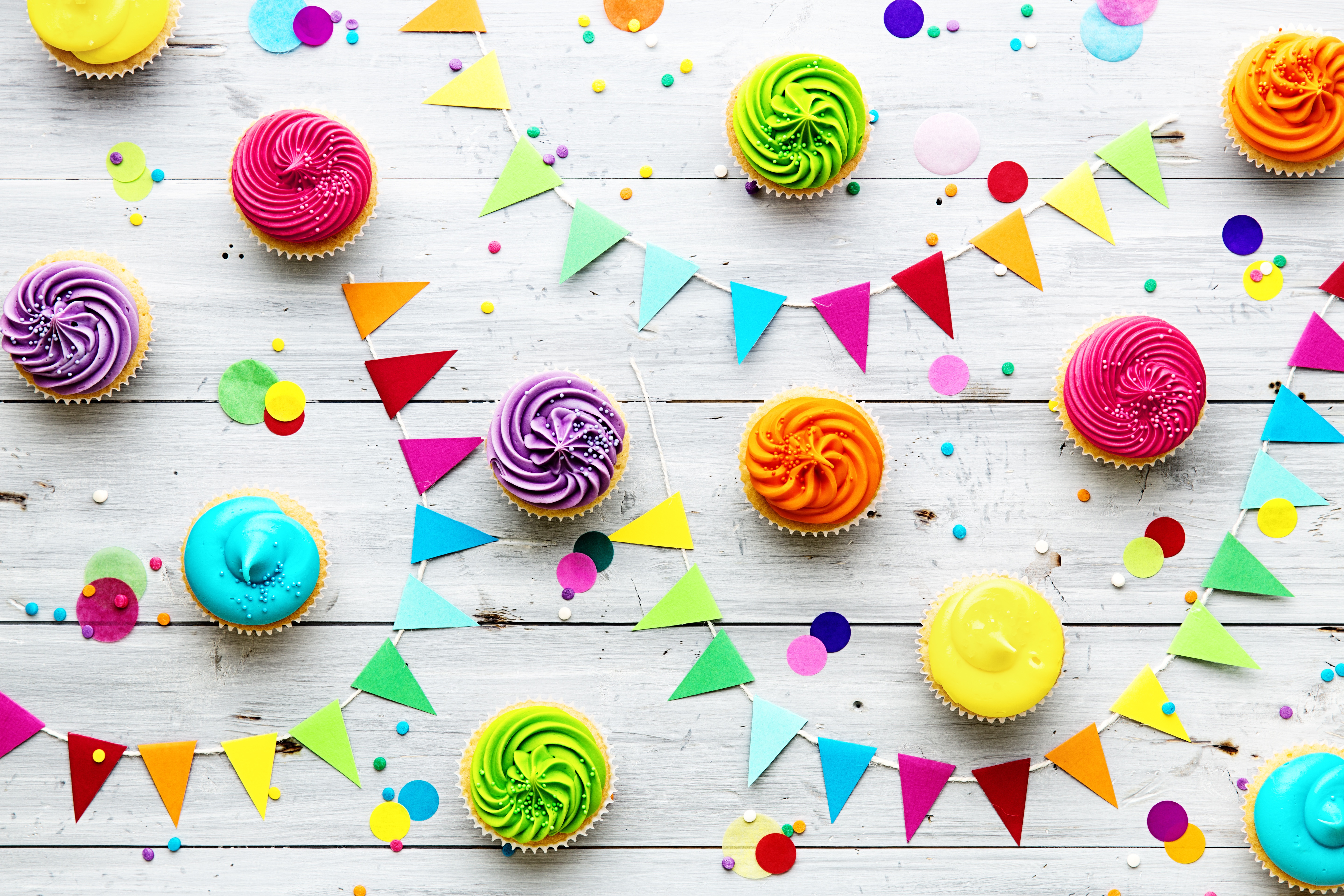 Colorful Colors Cupcake Sweets 5760x3840