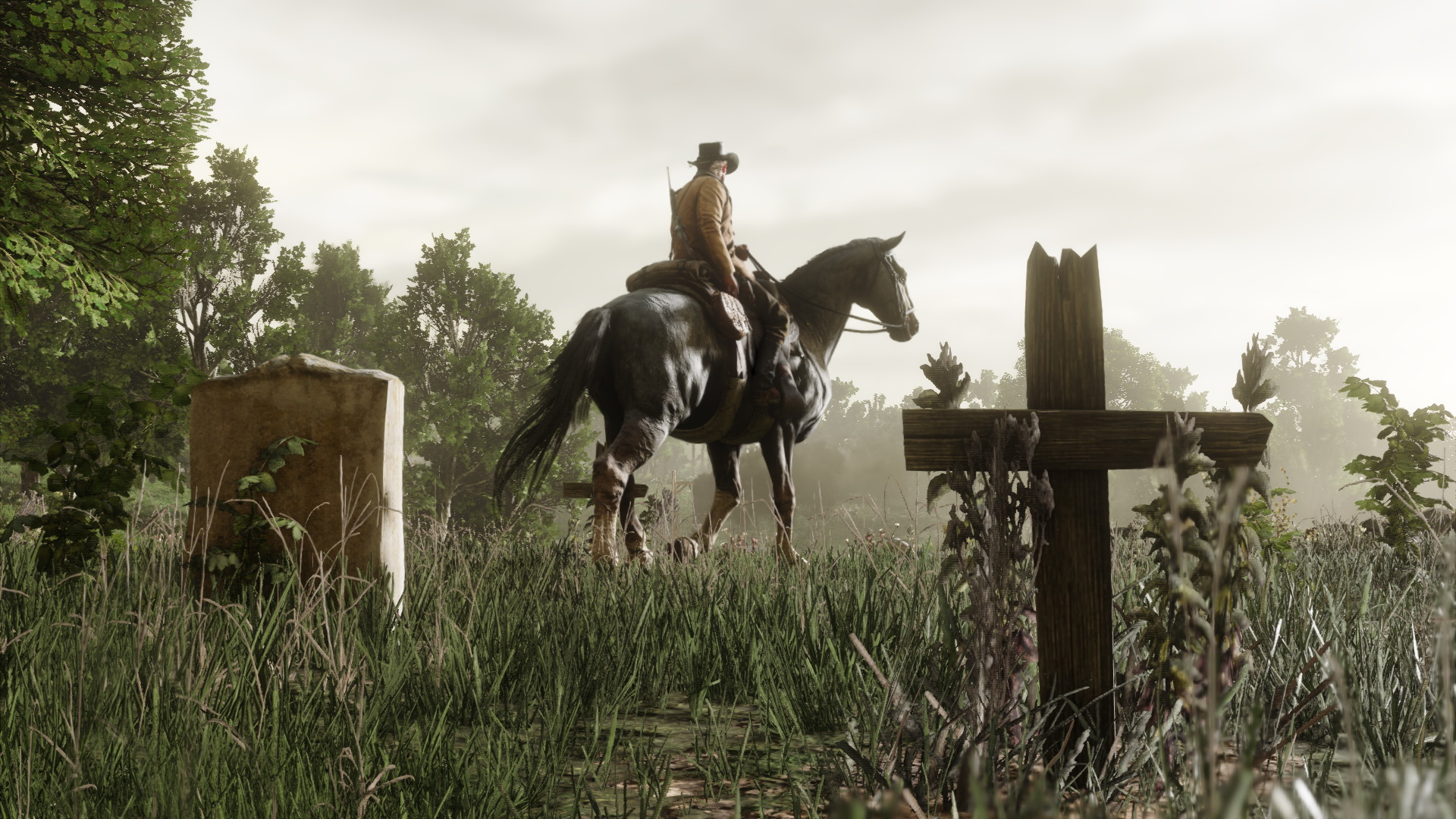 Cemetery Cowboy Horse Red Dead Red Dead Redemption Red Dead Redemption 2 Western 1920x1080