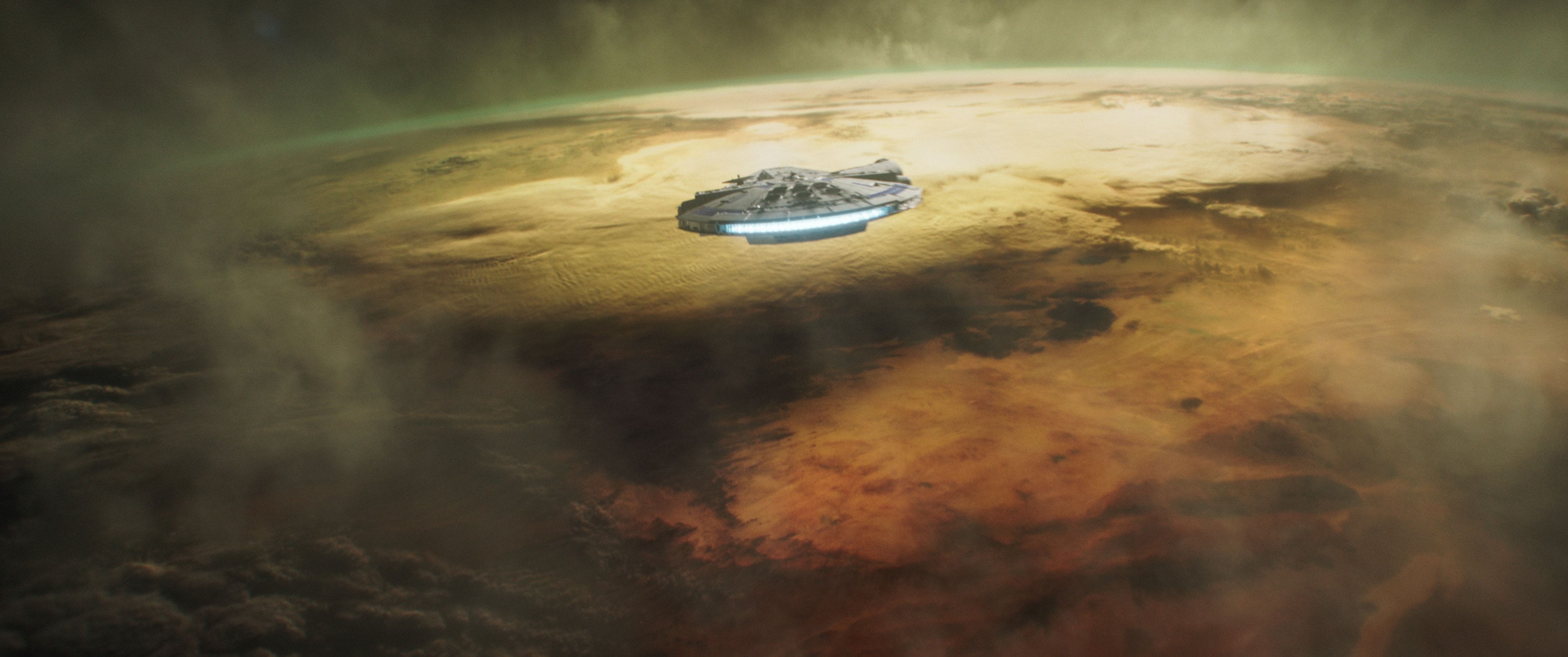 Millennium Falcon Movie Planet Sci Fi Solo A Star Wars Story Space Spaceship Star Wars 4096x1716