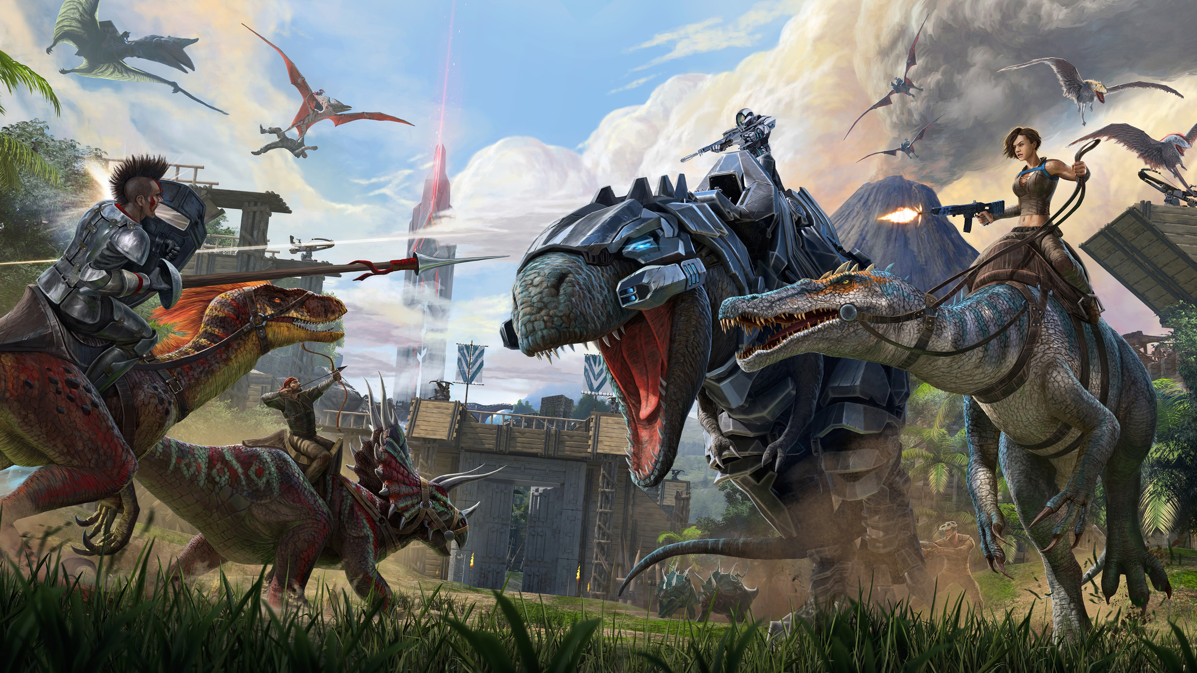 Ark Survival Evolved Battle Dinosaur 3840x2160