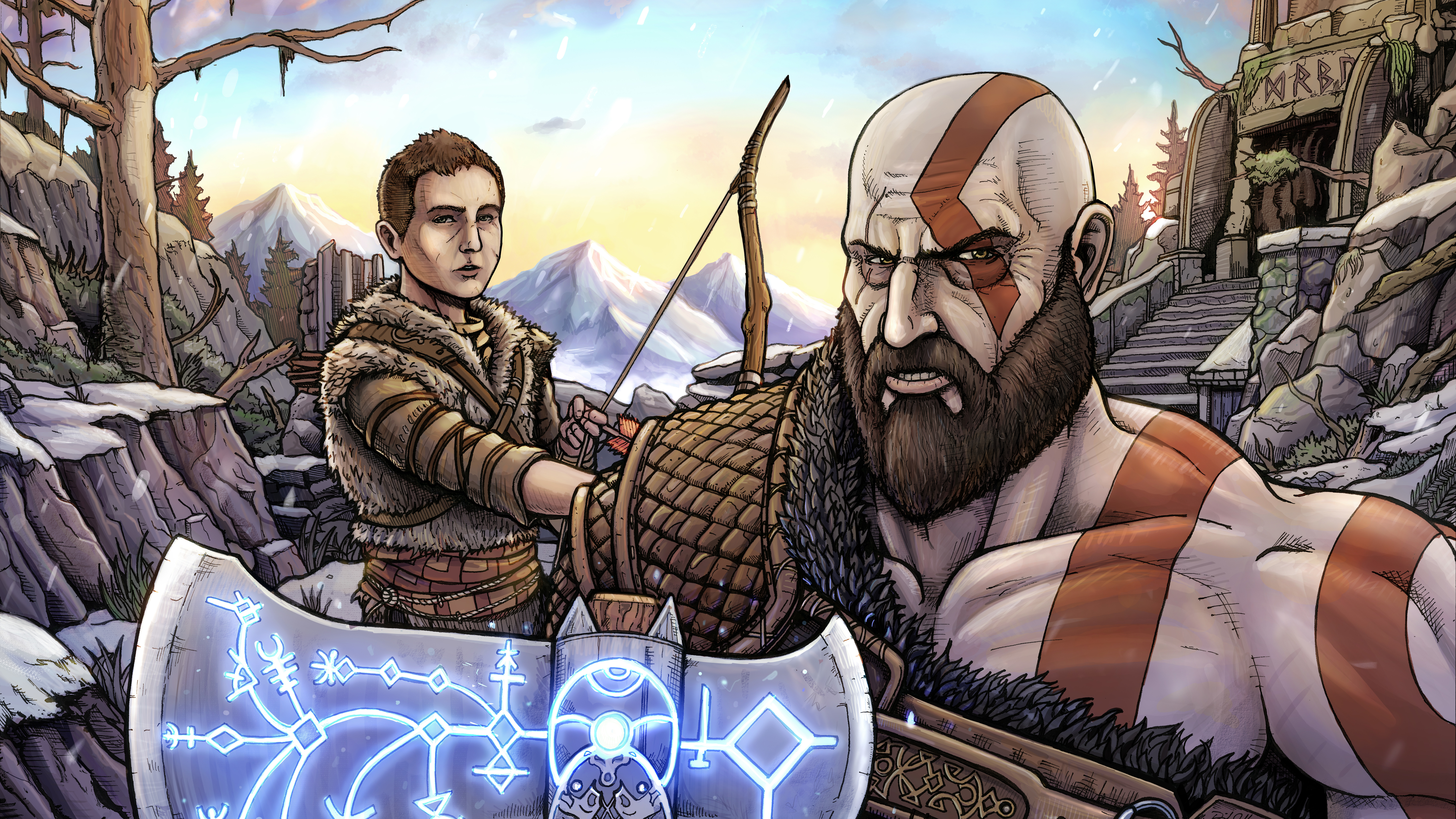 Atreus God Of War God Of War Kratos God Of War 7680x4320