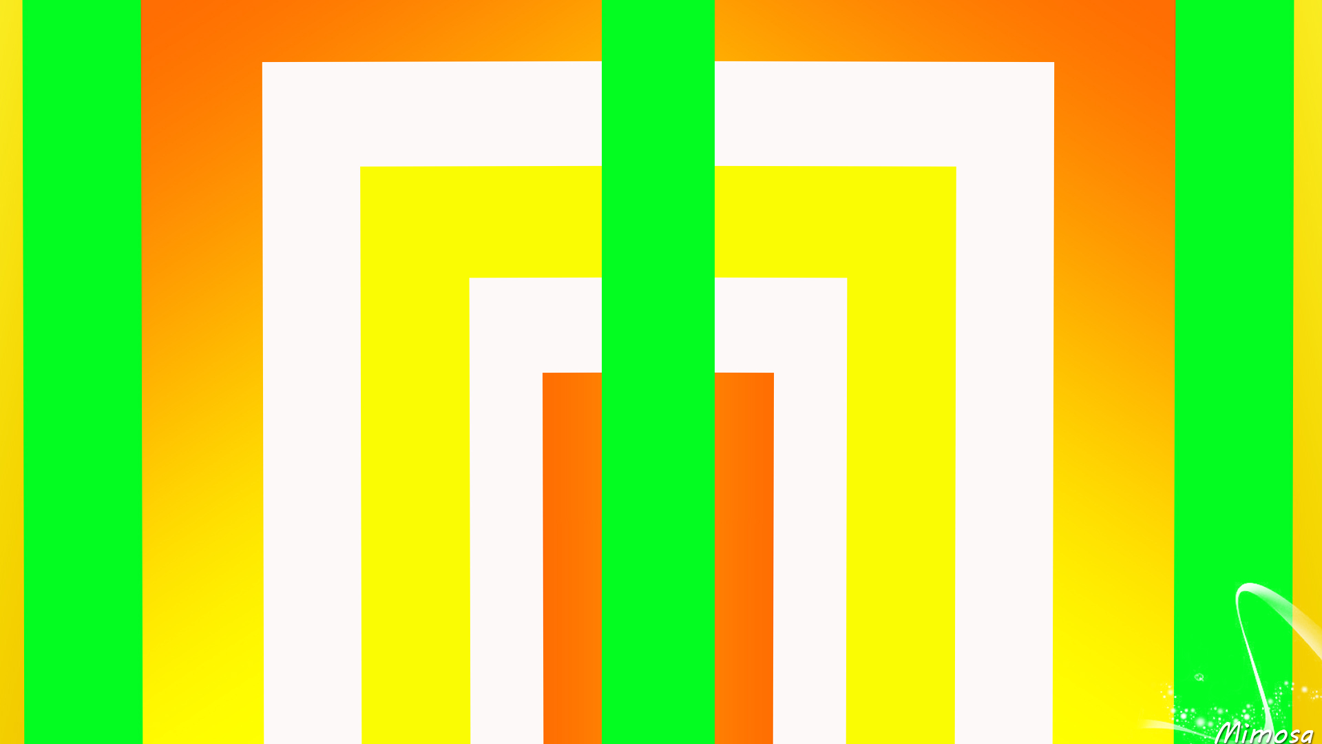 Abstract Colorful Digital Art Geometry Rectangle Shapes Stripes Yellow Orange Color 1920x1080