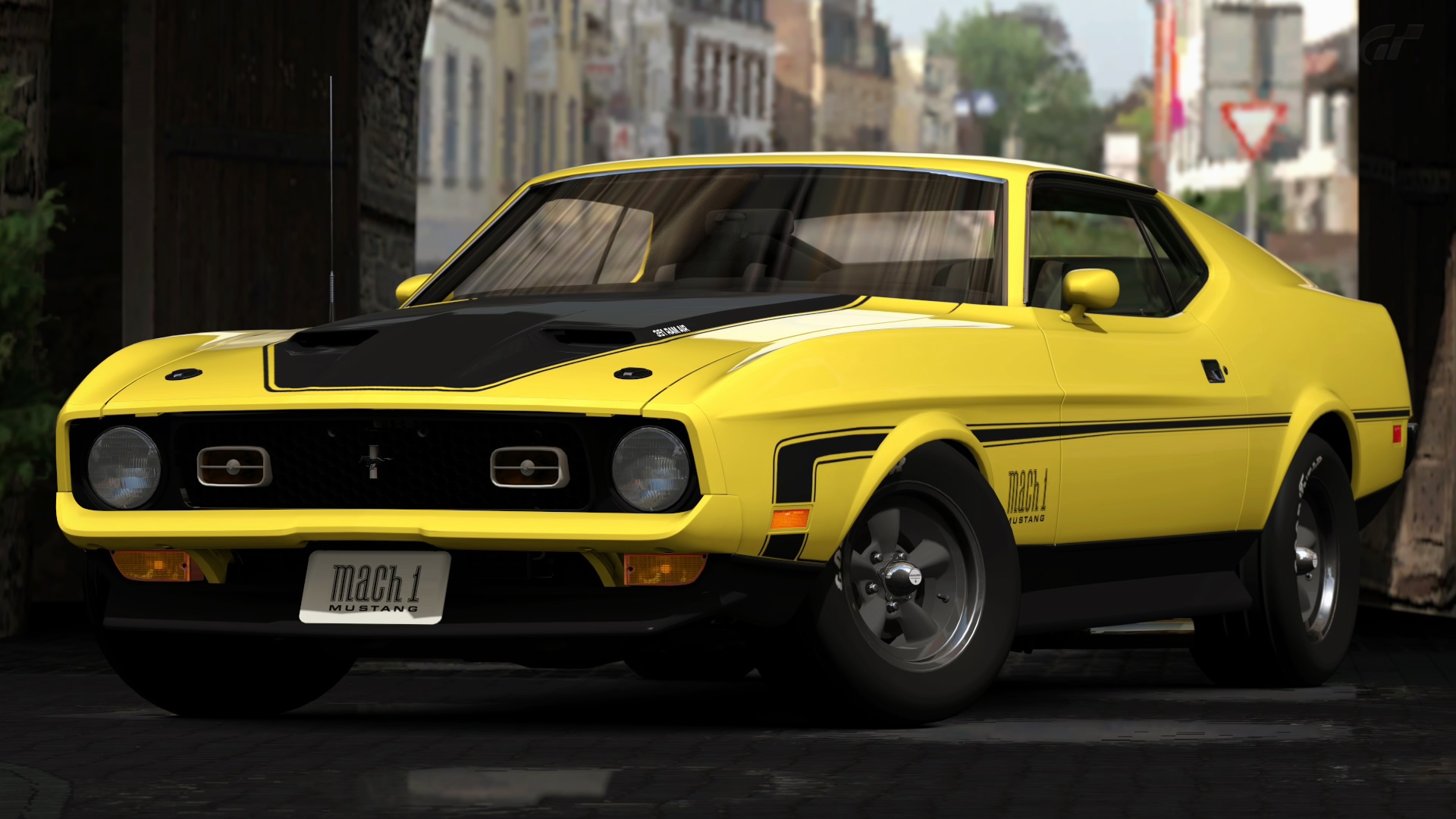 Car Fastback Ford Mustang Mach 1 Muscle Car Yellow Car 1920x1080