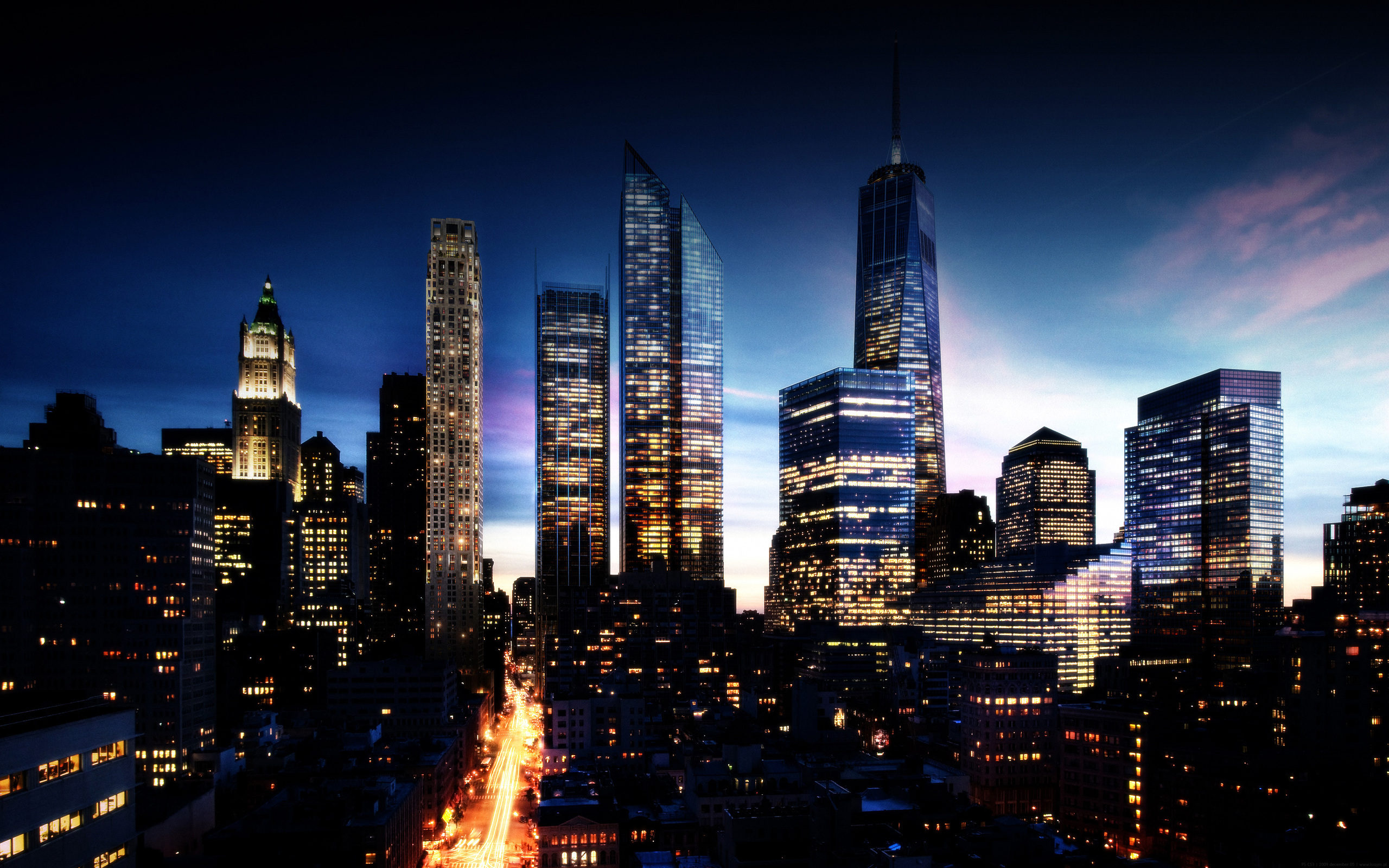 Cityscape Light Manhattan New York 2560x1600