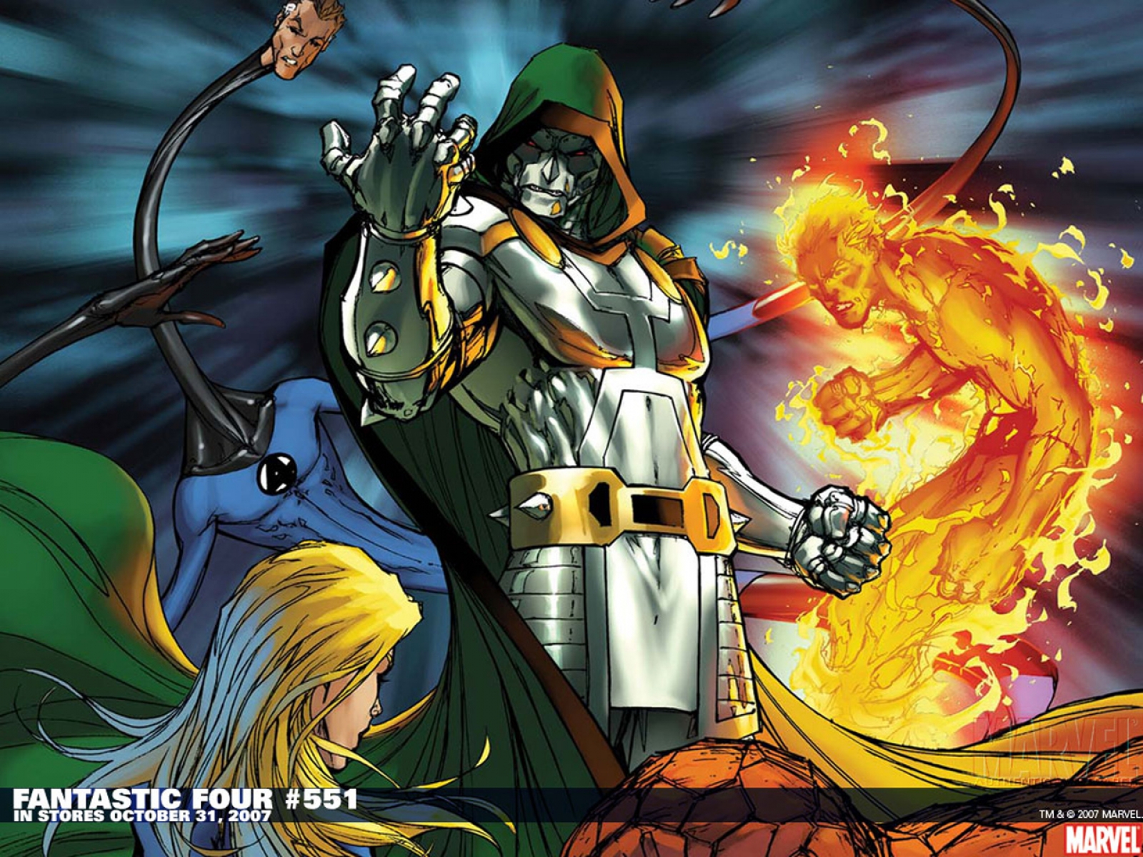 Ben Grimm Doctor Doom Fantastic Four Human Torch Marvel Comics Invisible Woman Johnny Storm Marvel C 1600x1200