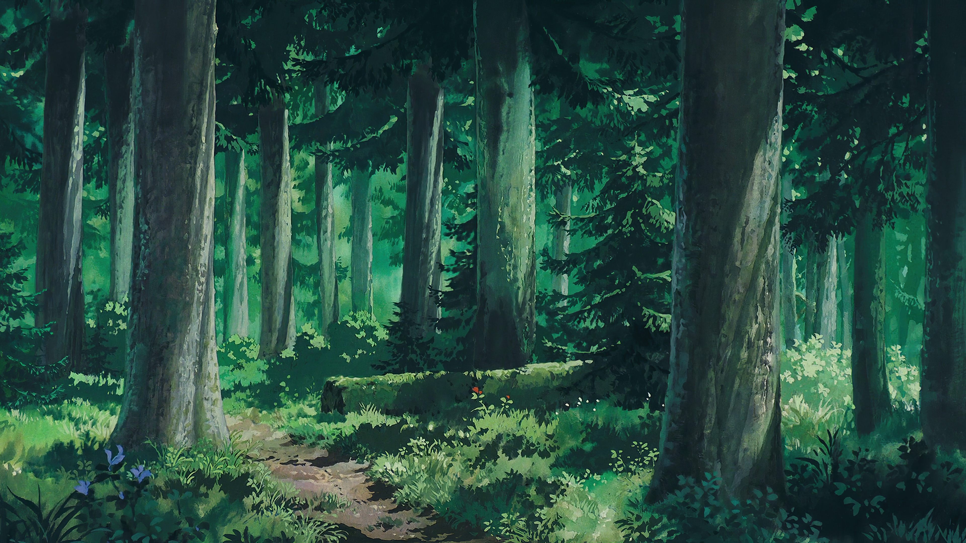 Studio Ghibli Forest Clearing Forest Landscape Oak Nature 3840x2160