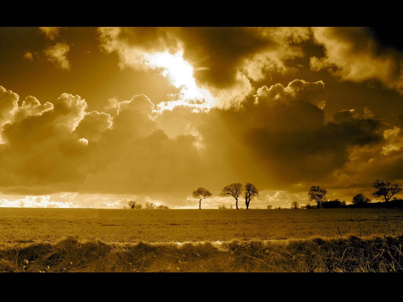 Cloud Landscape Sun Sunbeam 1600x1200