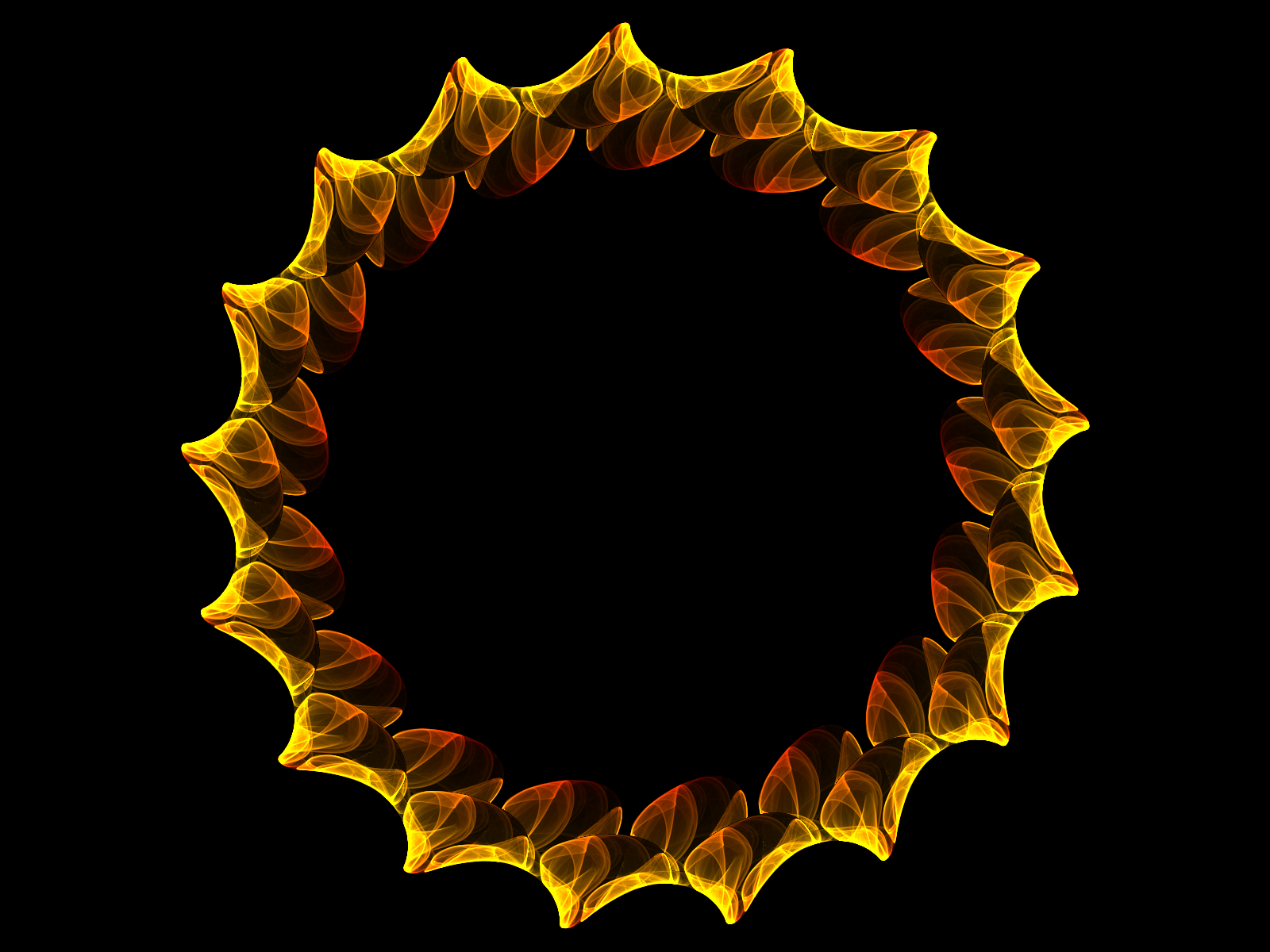 Chaoscope Software Circle Flame Fractal Orange Color 1600x1200
