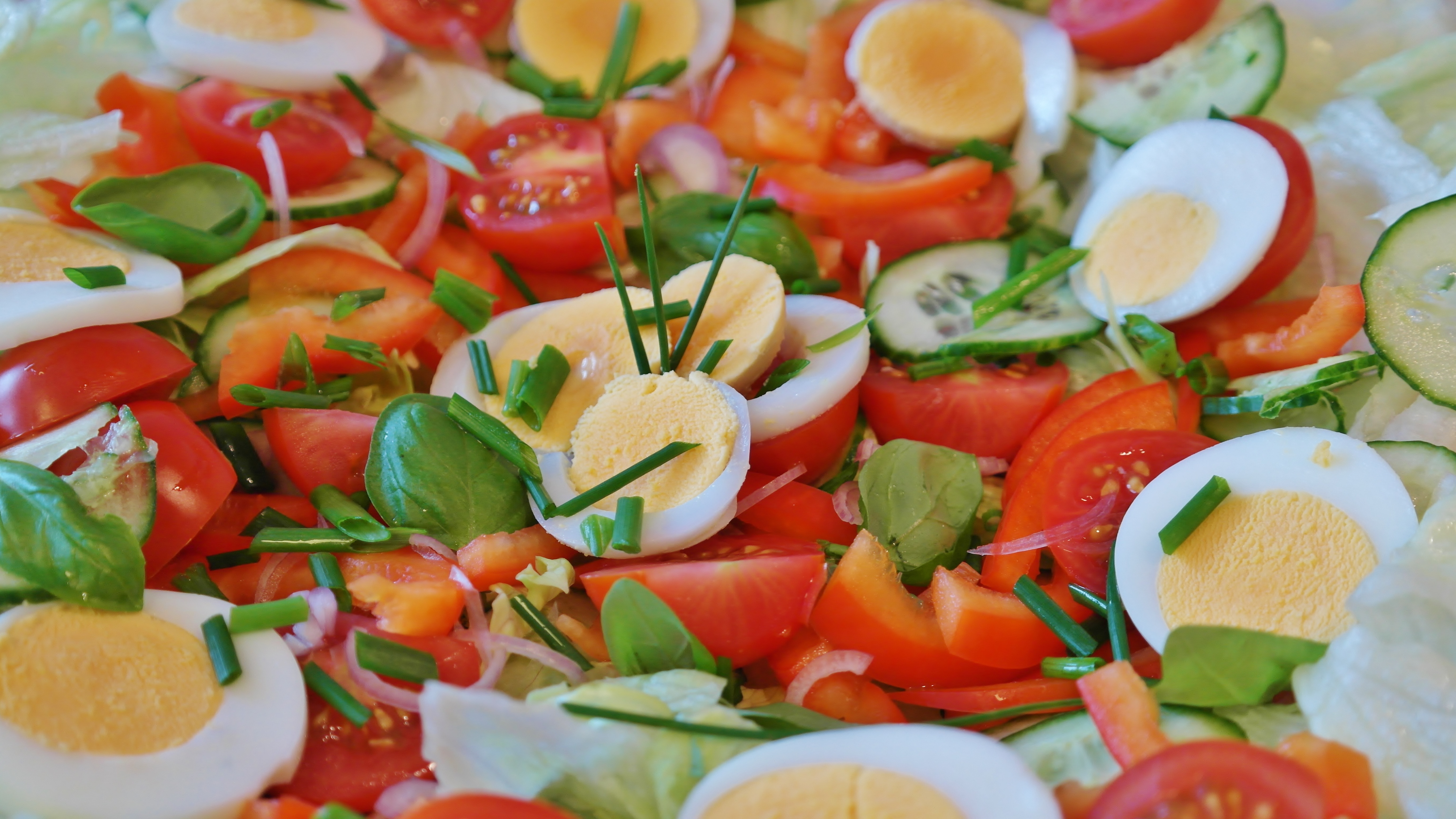 Cucumber Egg Food Lunch Salad Tomato 5472x3080