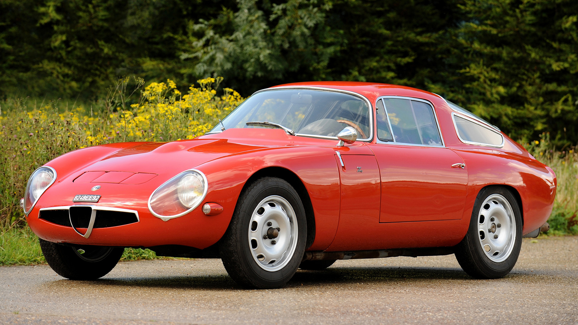 Alfa Romeo Giulia Tz Car Coupe Old Car Red Car Sport Car 1920x1080