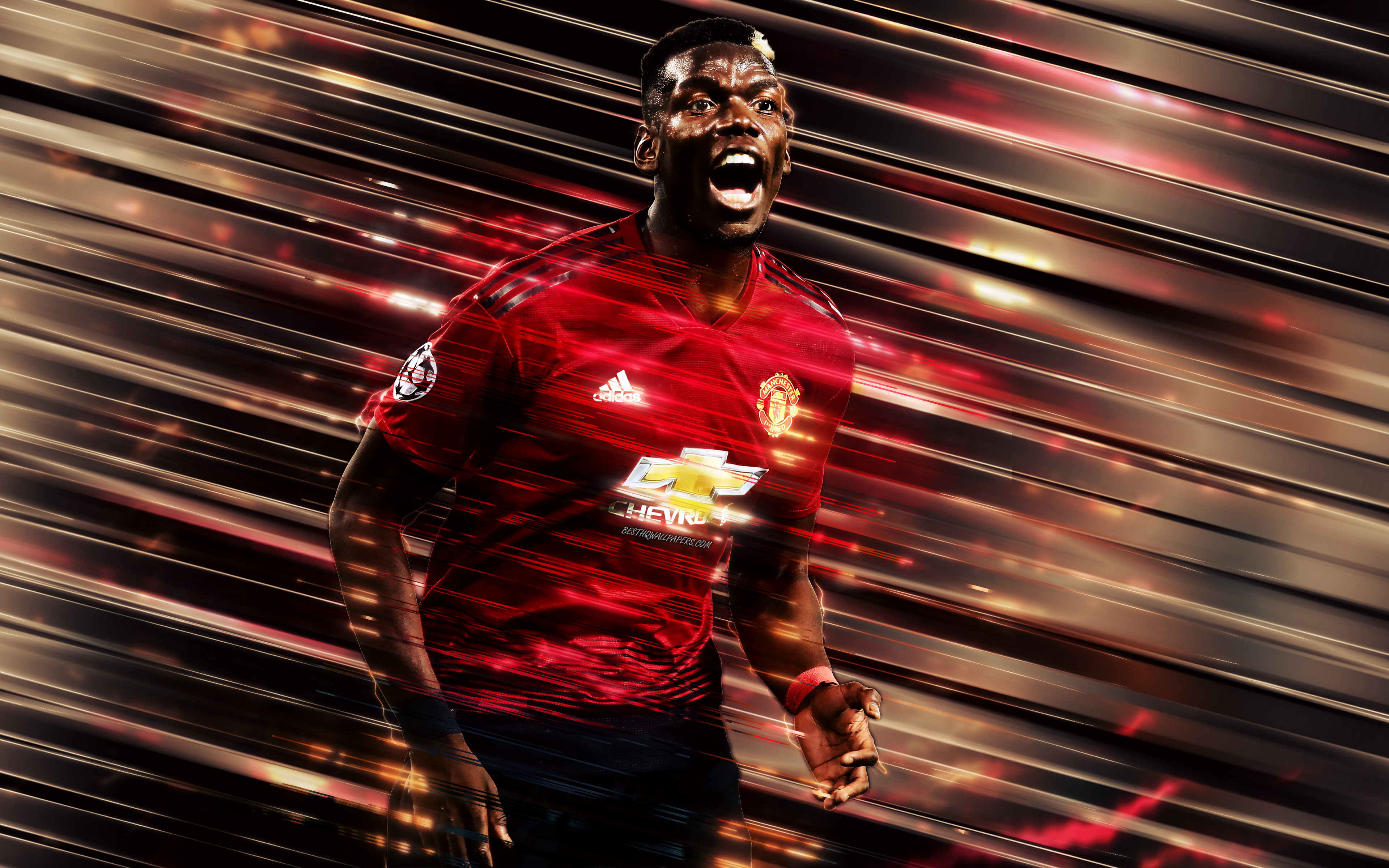 French Manchester United F C Paul Pogba Soccer 3840x2400