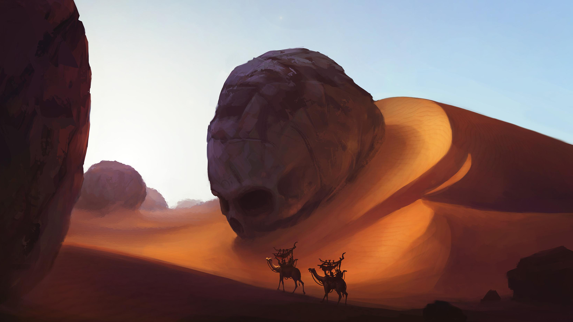 Camel Desert Dune Skull 1920x1080