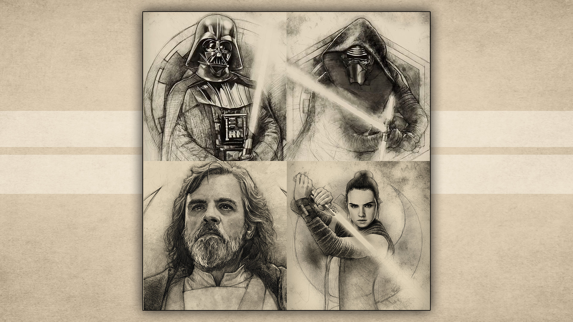 Badge Art Darth Vader Kylo Ren Luke Skywalker Rey Star Wars Star Wars Star Wars Celebration 1920x1080