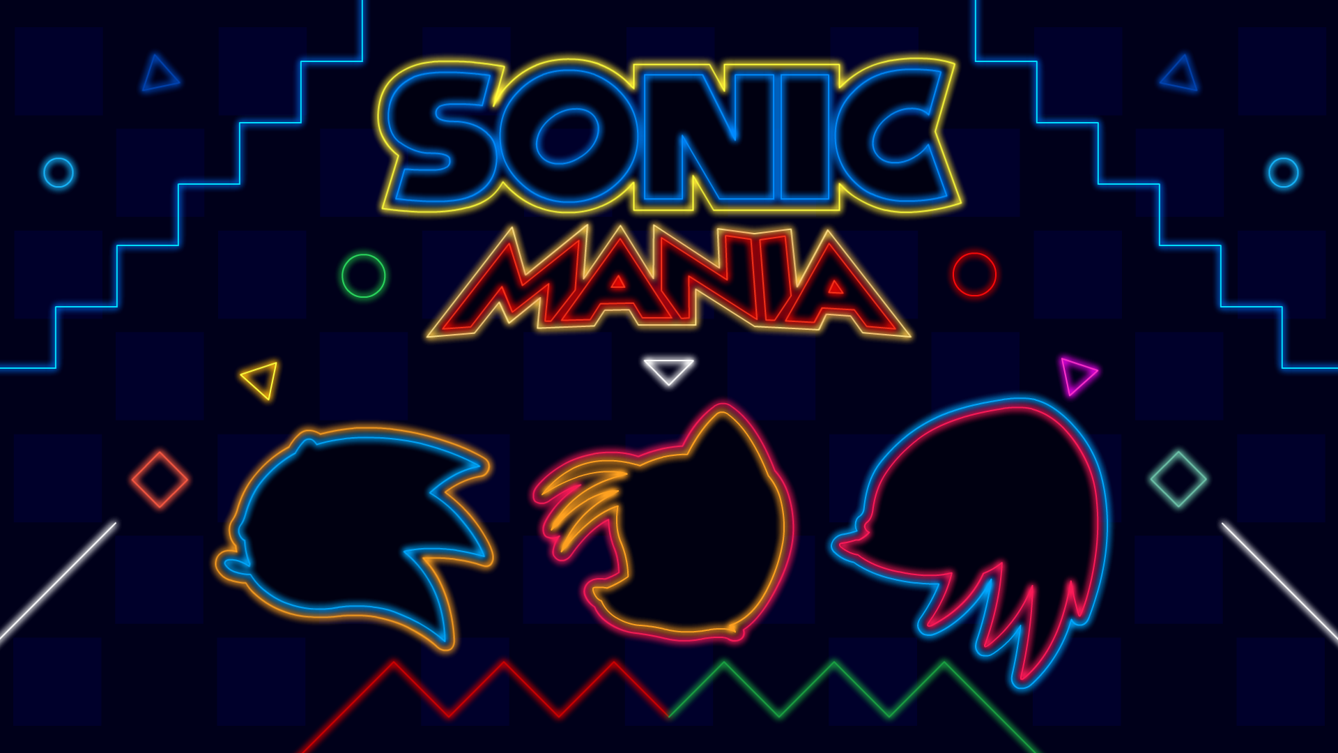 Knuckles The Echidna Miles Quot Tails Quot Prower Neon Sonic Mania Sonic The Hedgehog 1920x1080