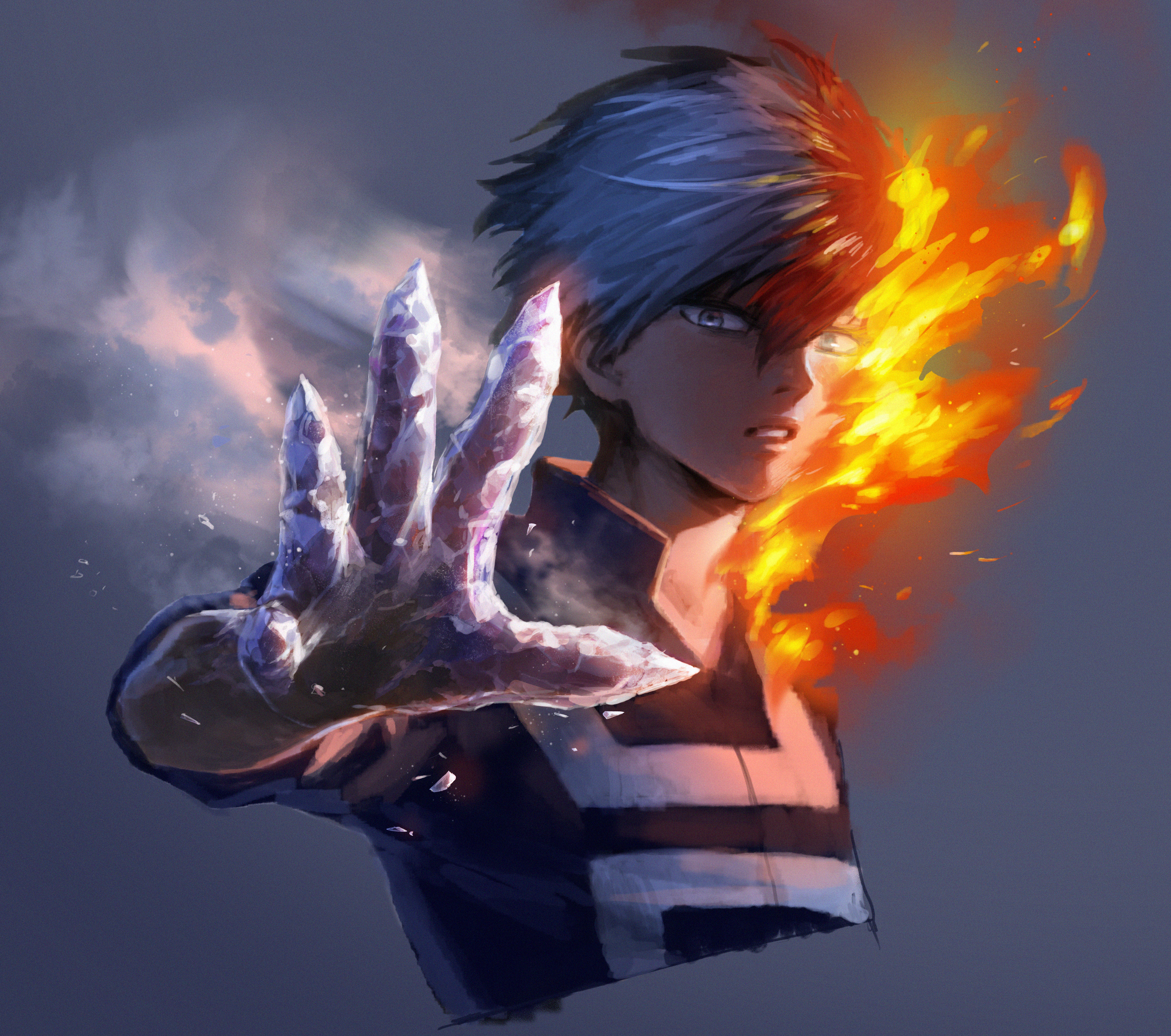 Blue Eyes Boku No Hero Academia Fire My Hero Academia Shouto Todoroki 3397x3006