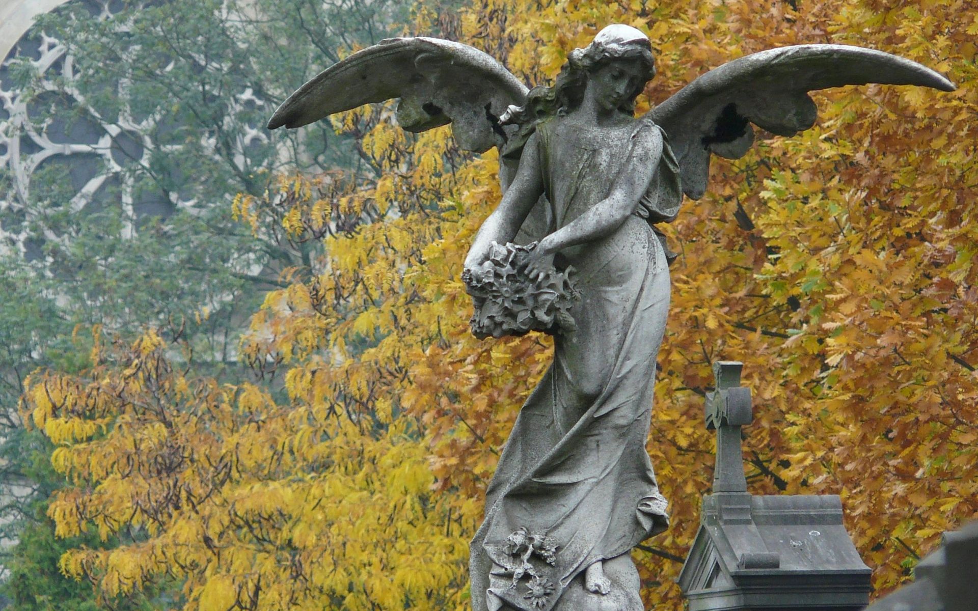 Man Made Angel Statue 1920x1200