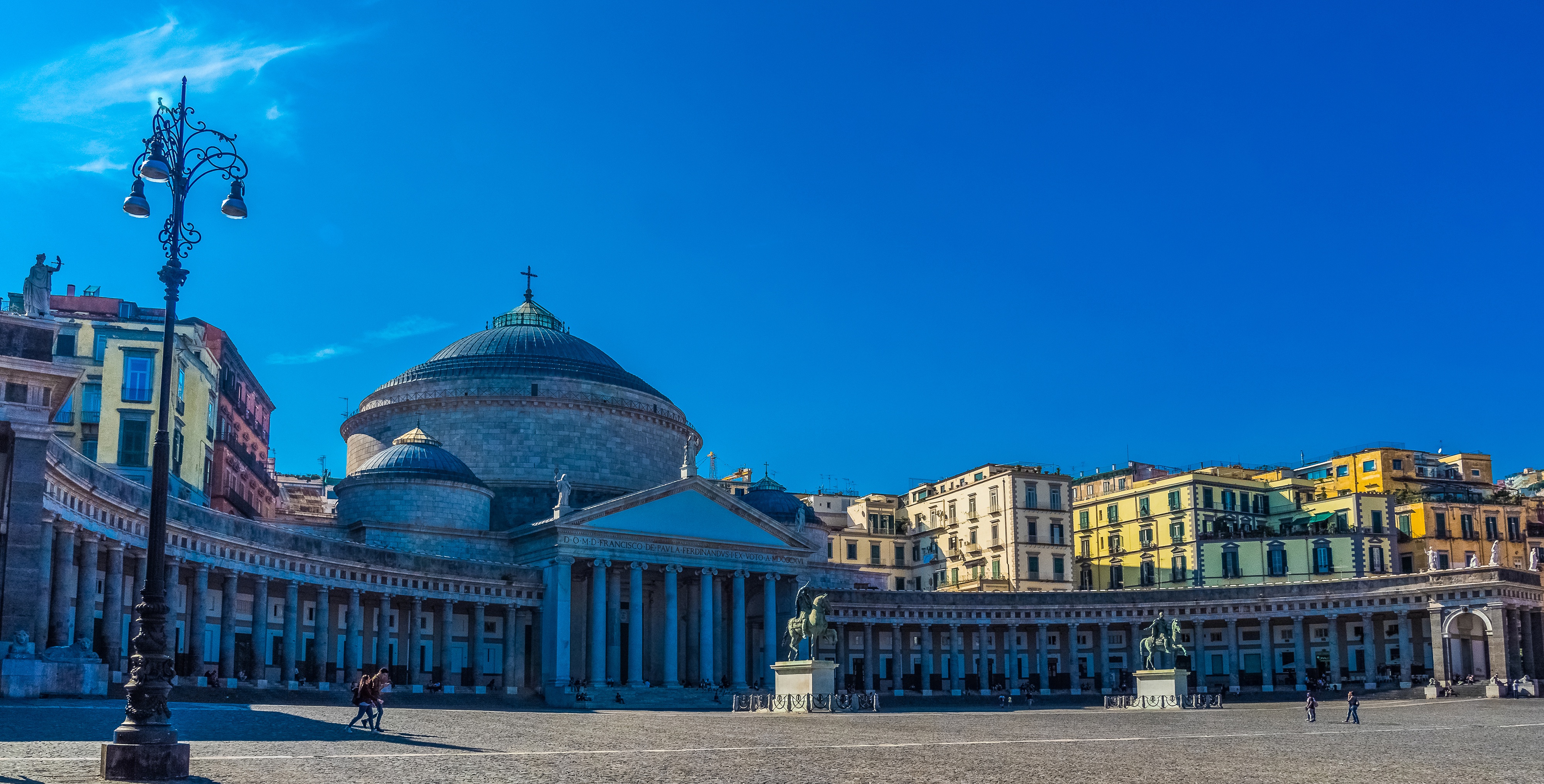 Architecture Italy Naples Statue Town Square 4000x2032