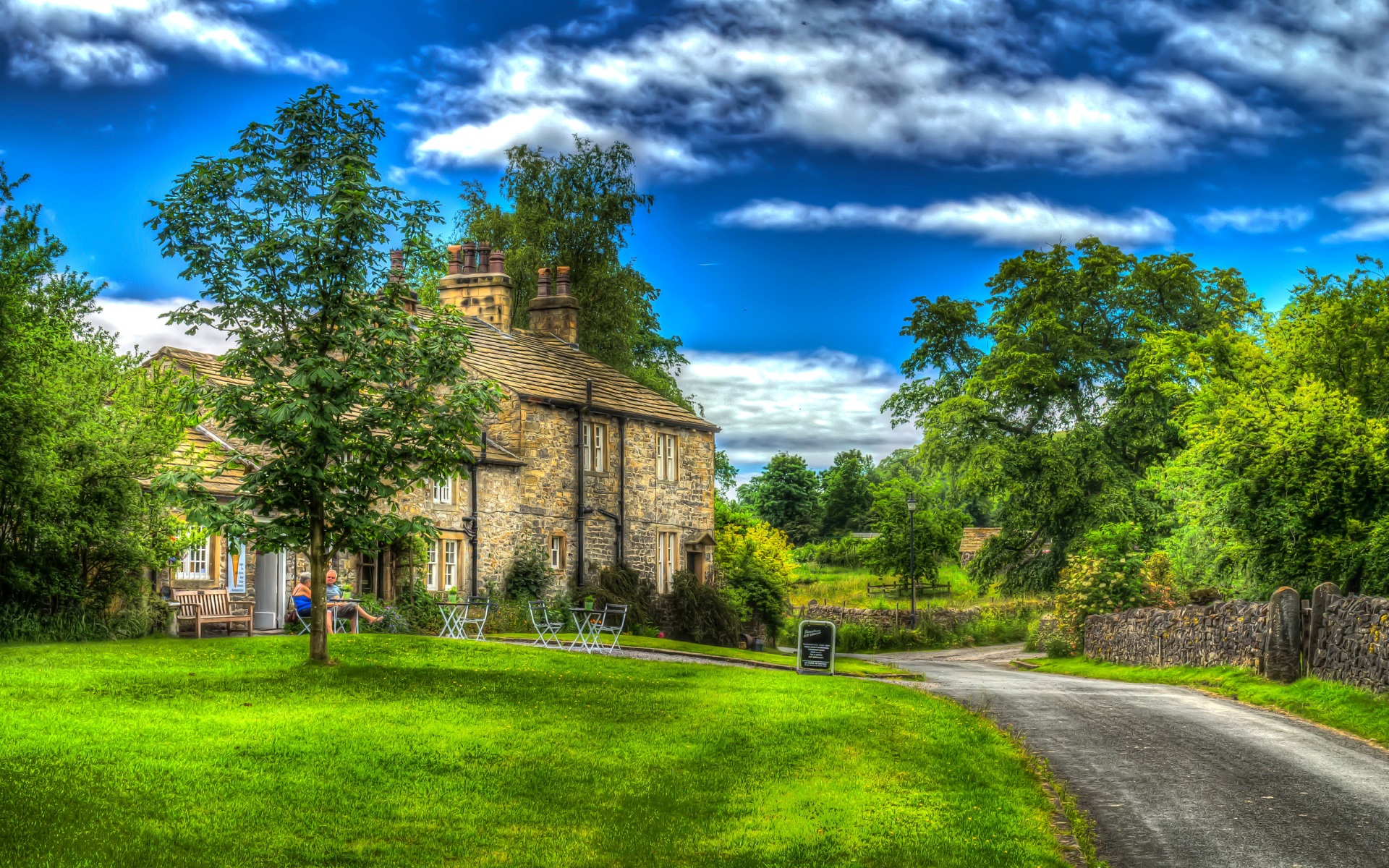 Architecture Downham England Grass Hdr House Man Made Tree 1920x1200