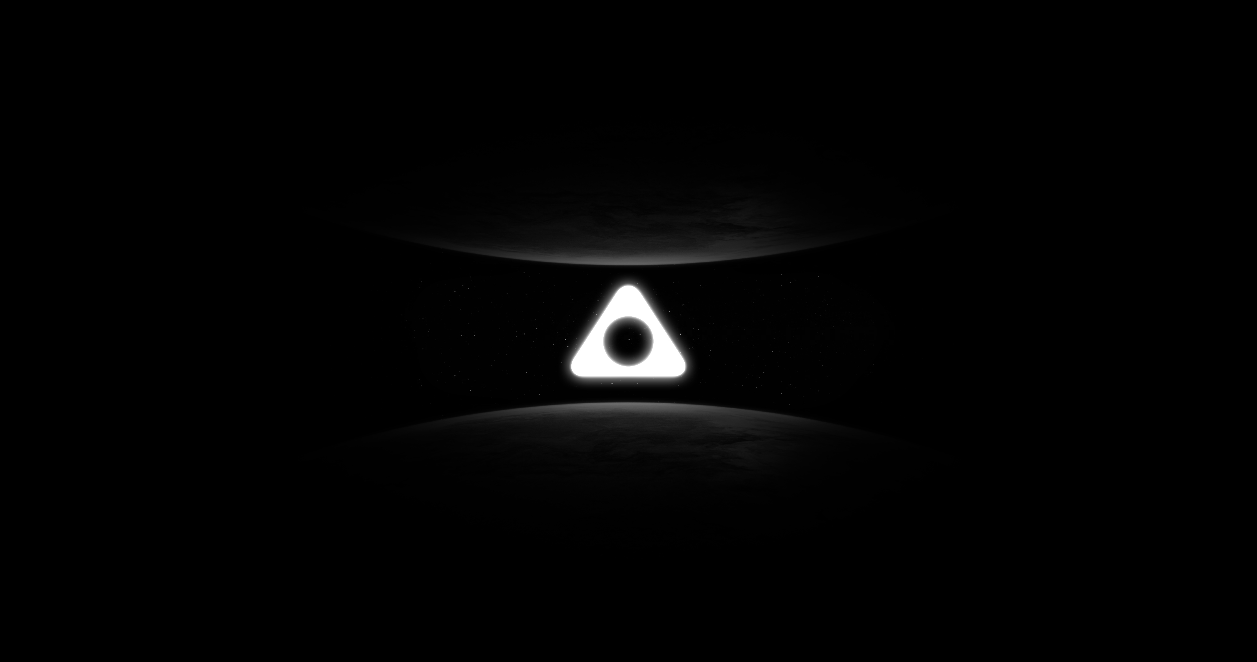 Triangle Dark Space Digital Symbolism Minimalism 4096x2160