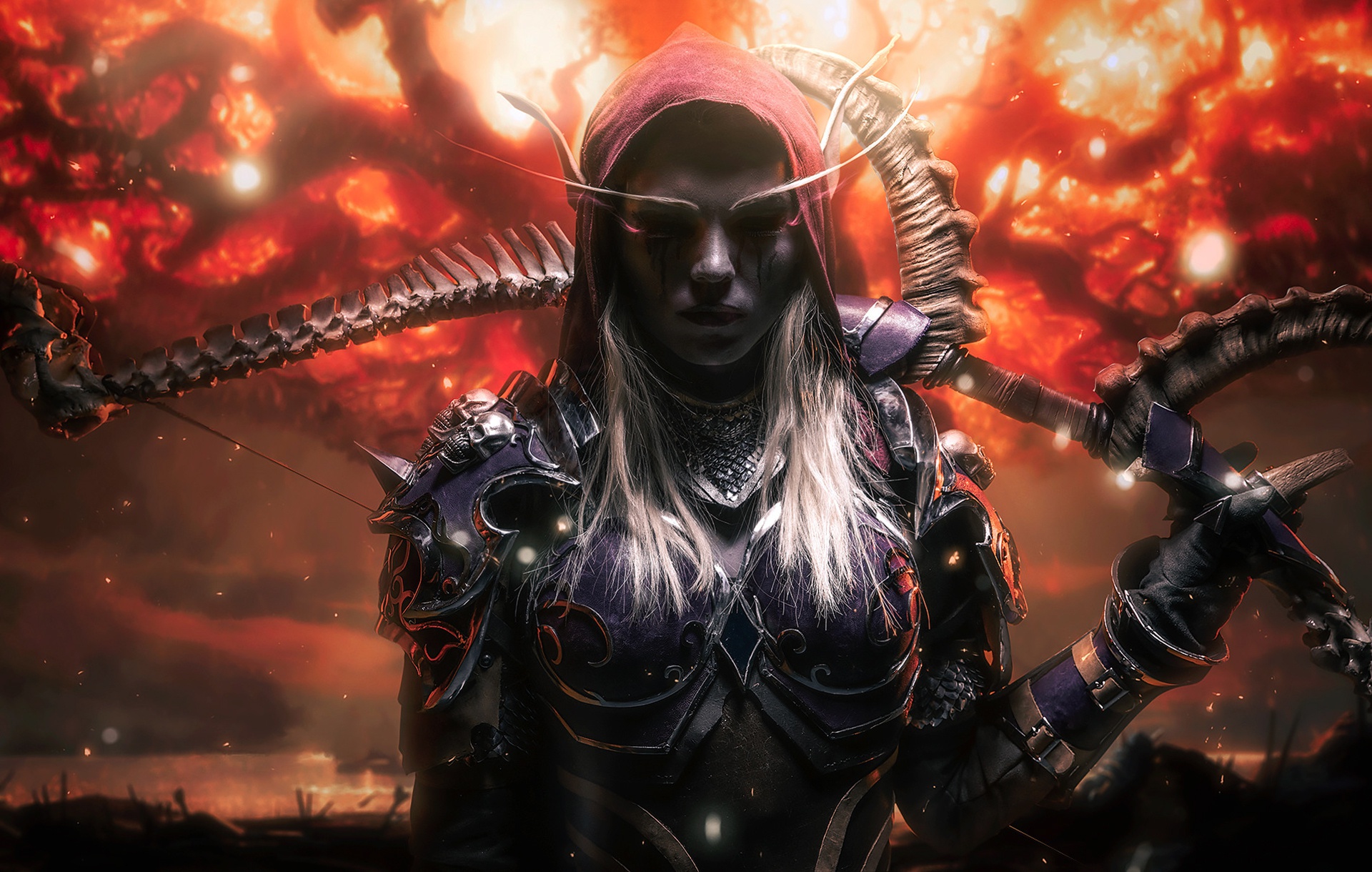 Elf Girl Sylvanas Windrunner Woman Warrior World Of Warcraft 1920x1220