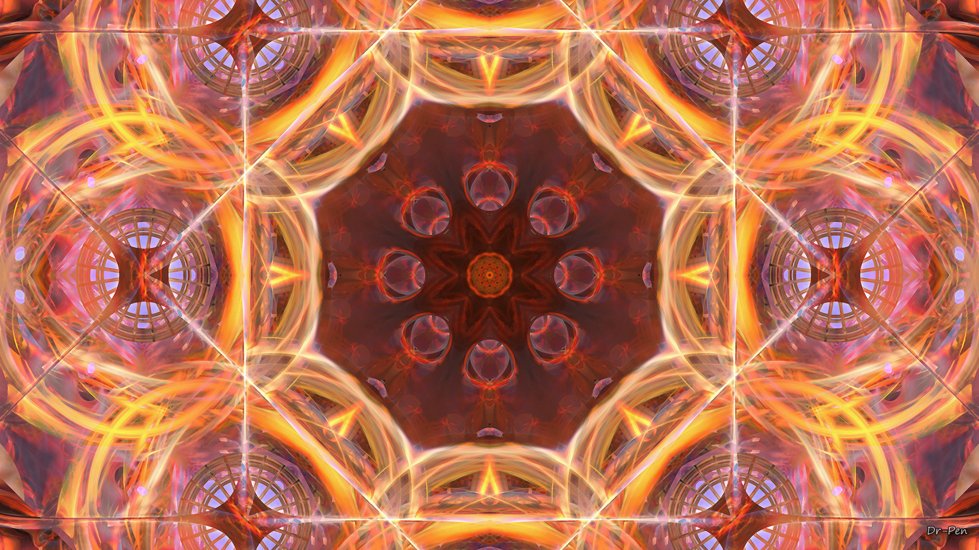 Abstract Artistic Digital Art Mandala Manipulation 1920x1080