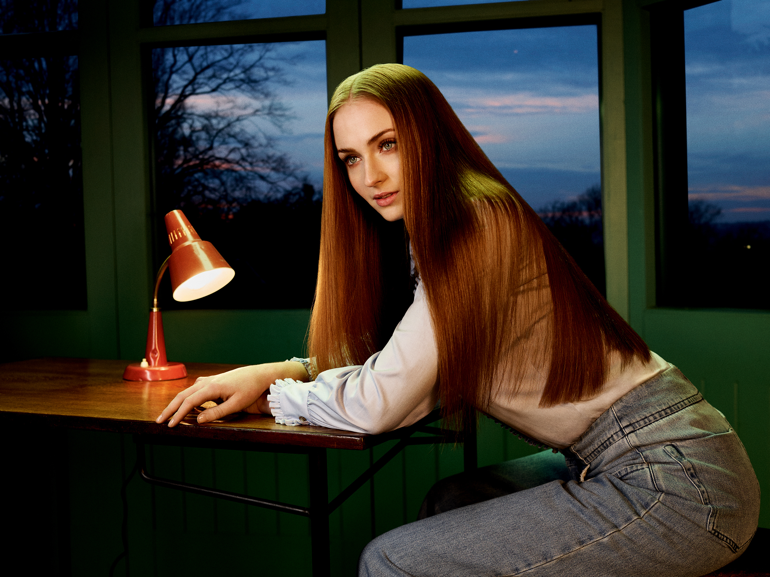 Actress English Long Hair Redhead Sophie Turner 2668x2000