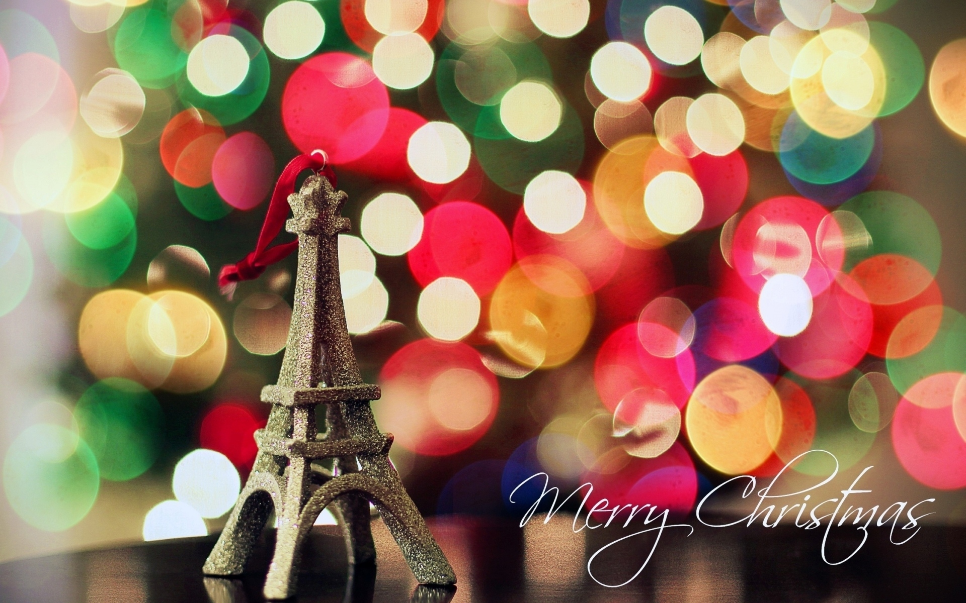 Bokeh Christmas Eiffel Tower Ligths Merry Christmas 1920x1200