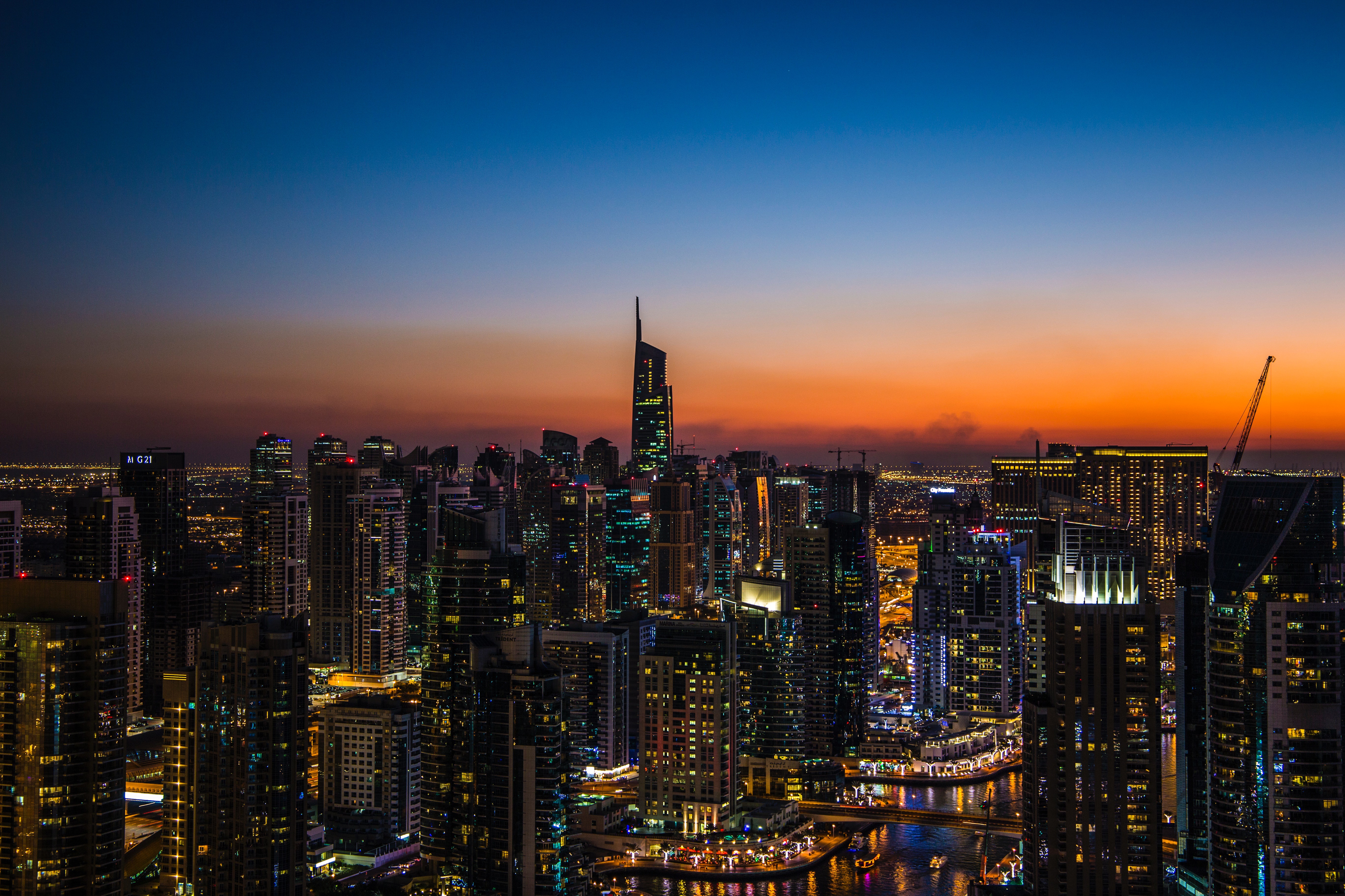 Building City Dubai Night Skyscraper United Arab Emirates 5472x3648