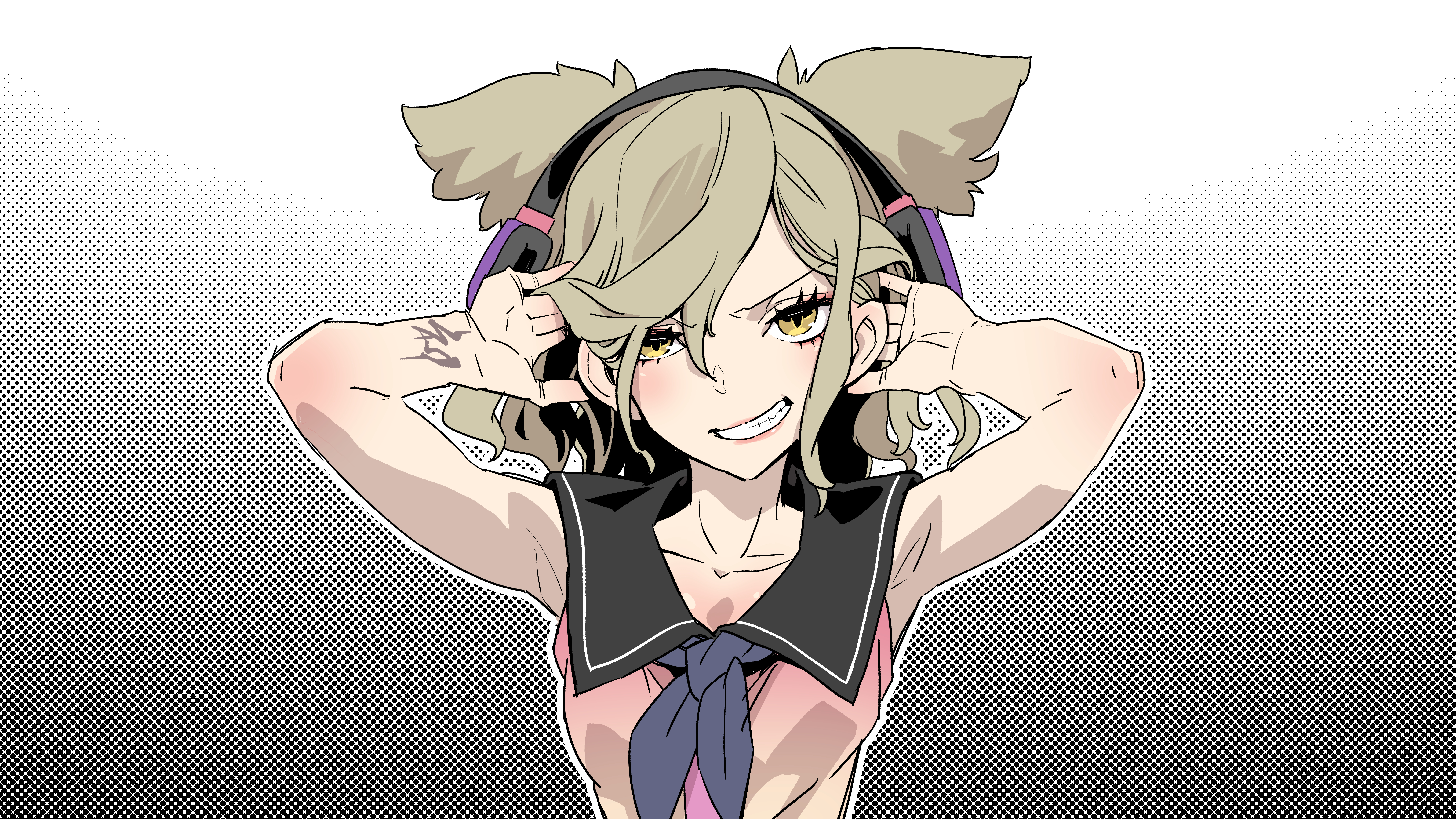 Touhou Toyosatomimi No Miko Armpits Headsets Headphones Smile Kawayabug Anime 7680x4320