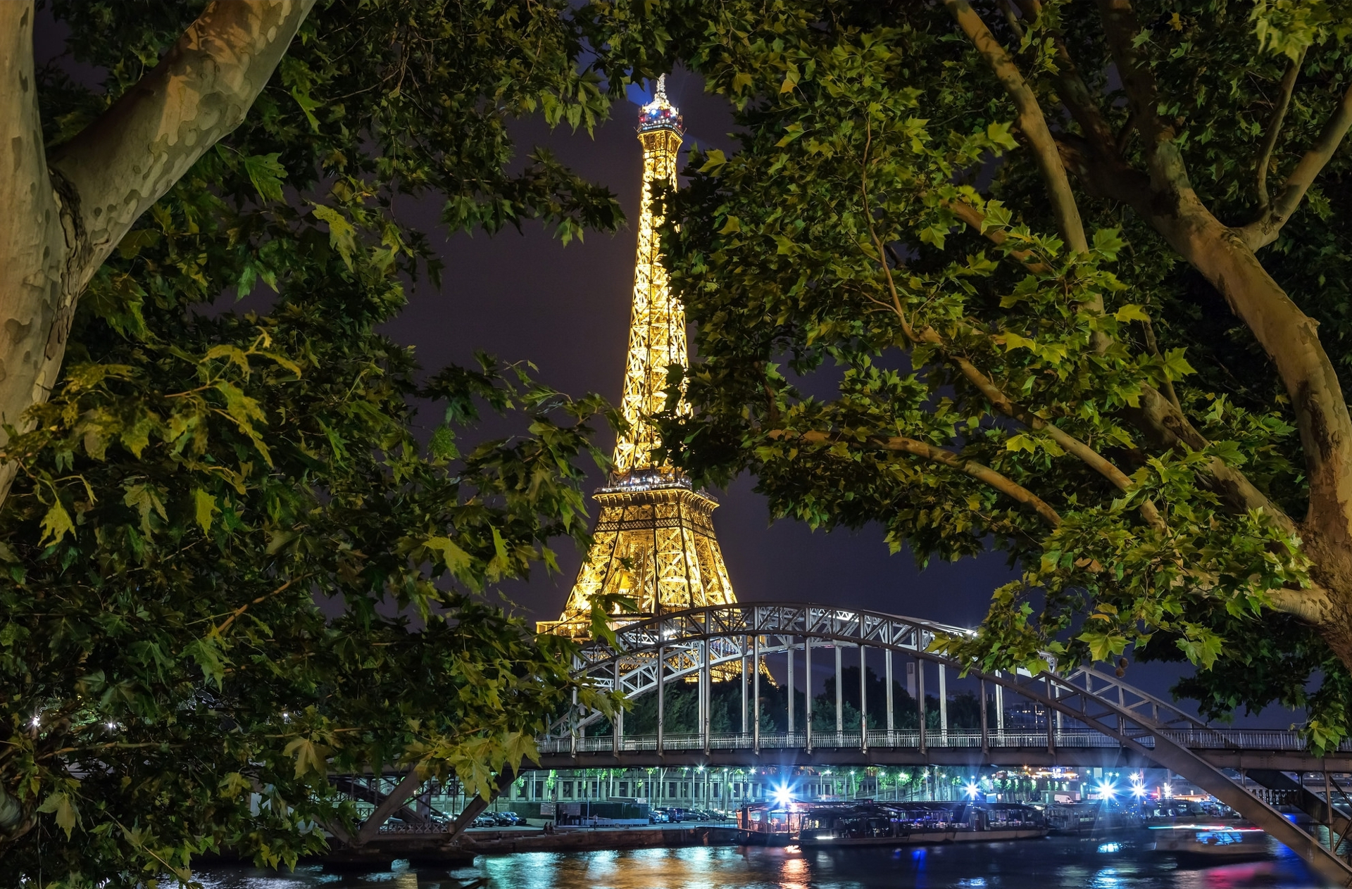 Eiffel Tower France Light Night Paris 1920x1263