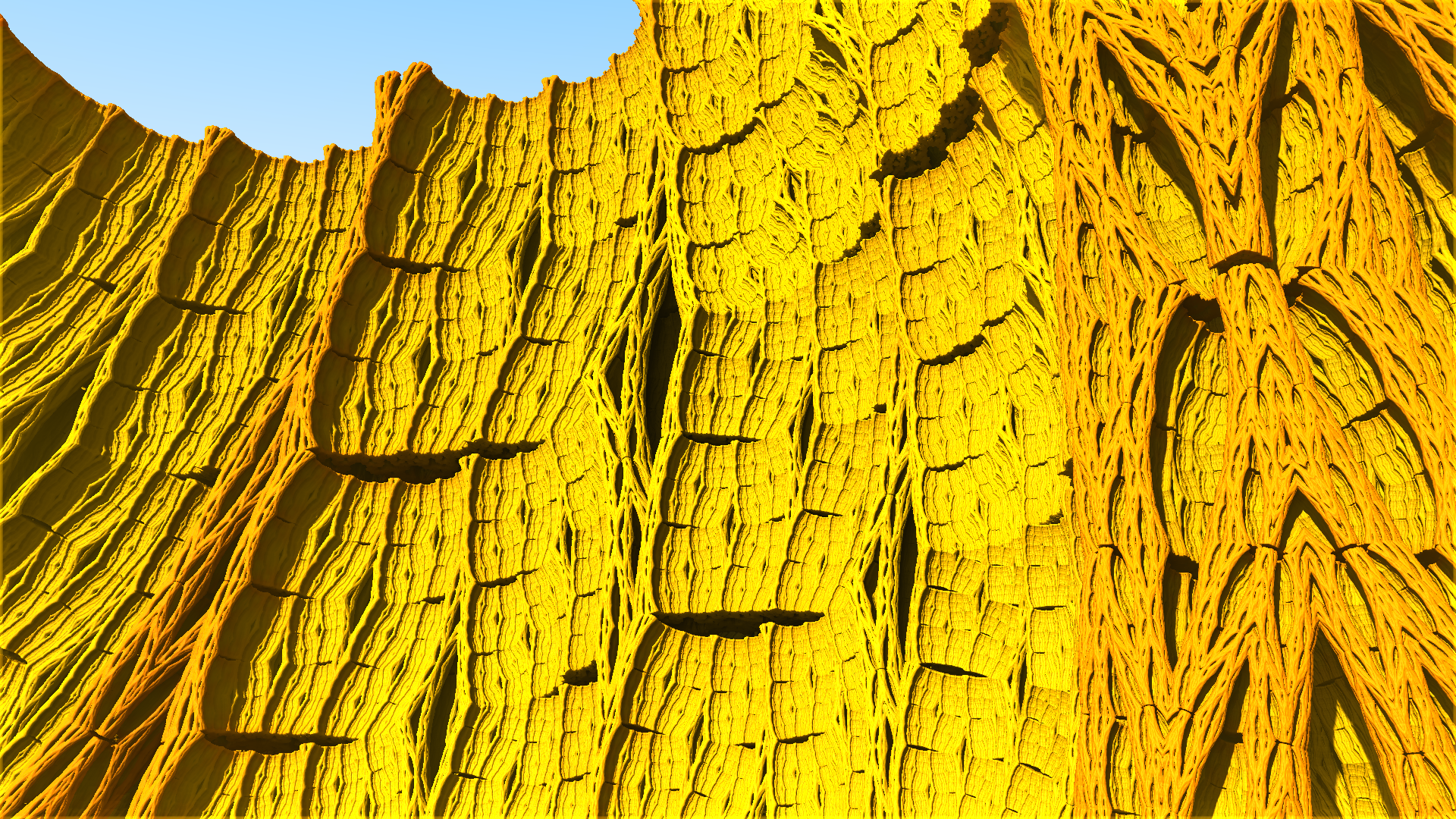 3d Digital Art Fractal Mandelbulber 3d Rock Yellow 1920x1080